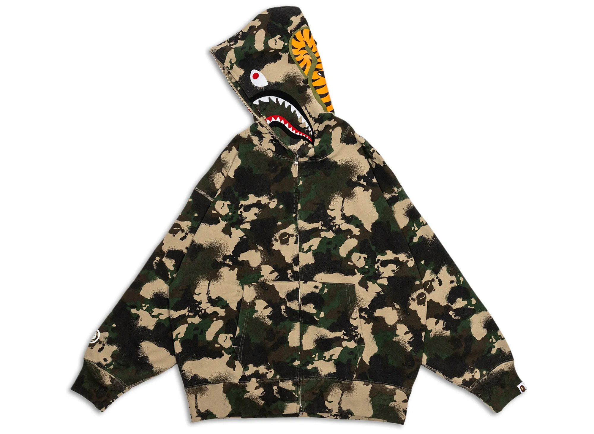 A Bathing Ape Map Camo Shark Full Zip Hoodie xld