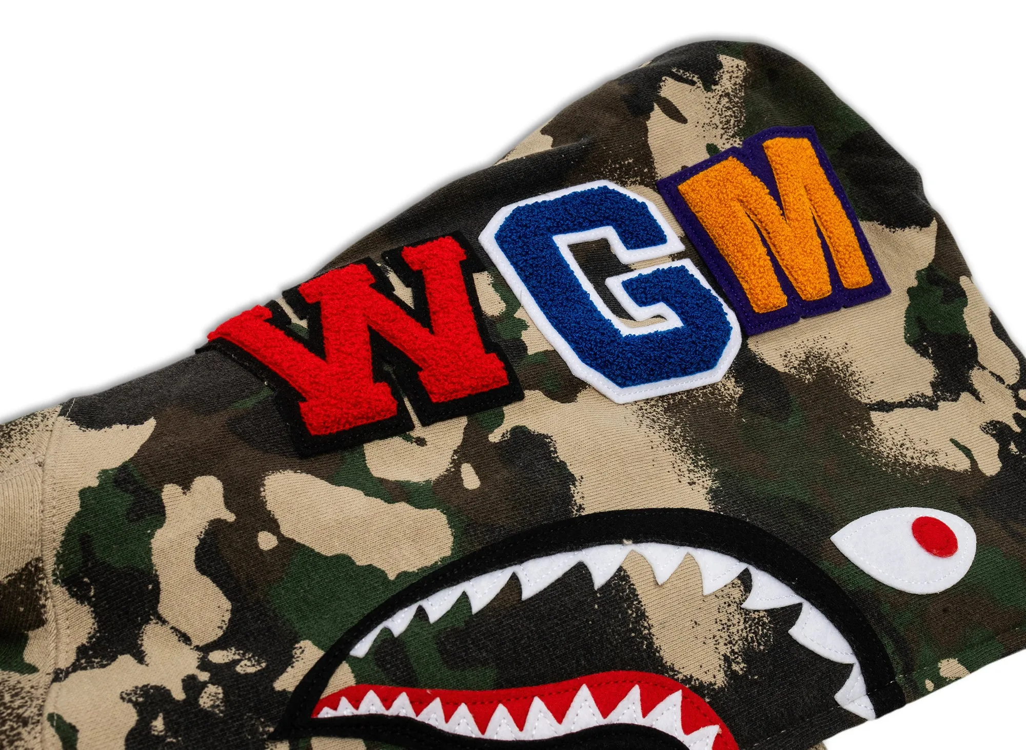 A Bathing Ape Map Camo Shark Full Zip Hoodie xld