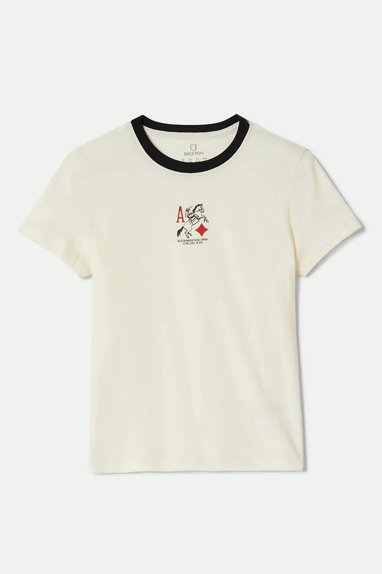 Aces Fitted Crew T-Shirt - Off White/Black