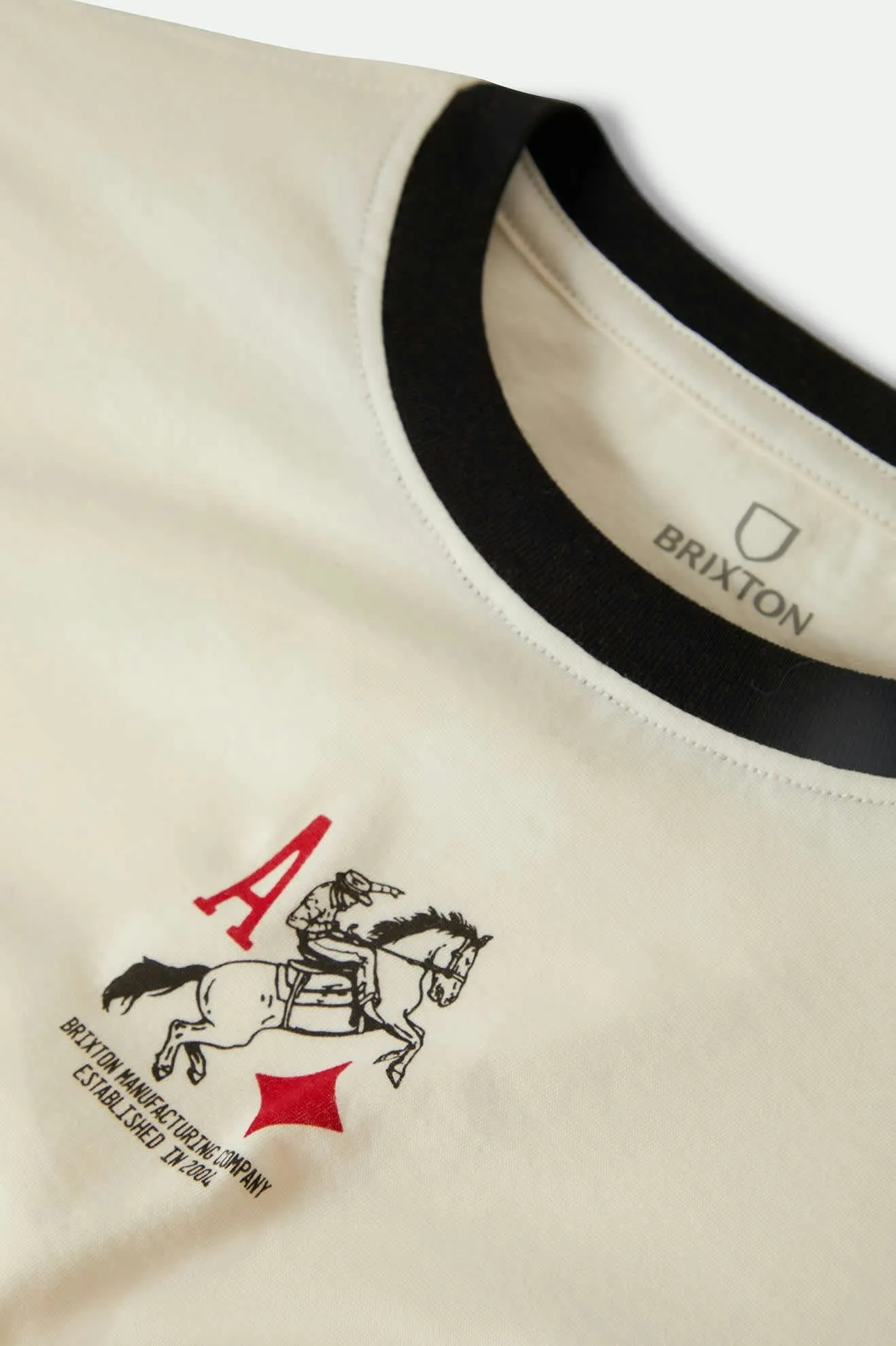 Aces Fitted Crew T-Shirt - Off White/Black