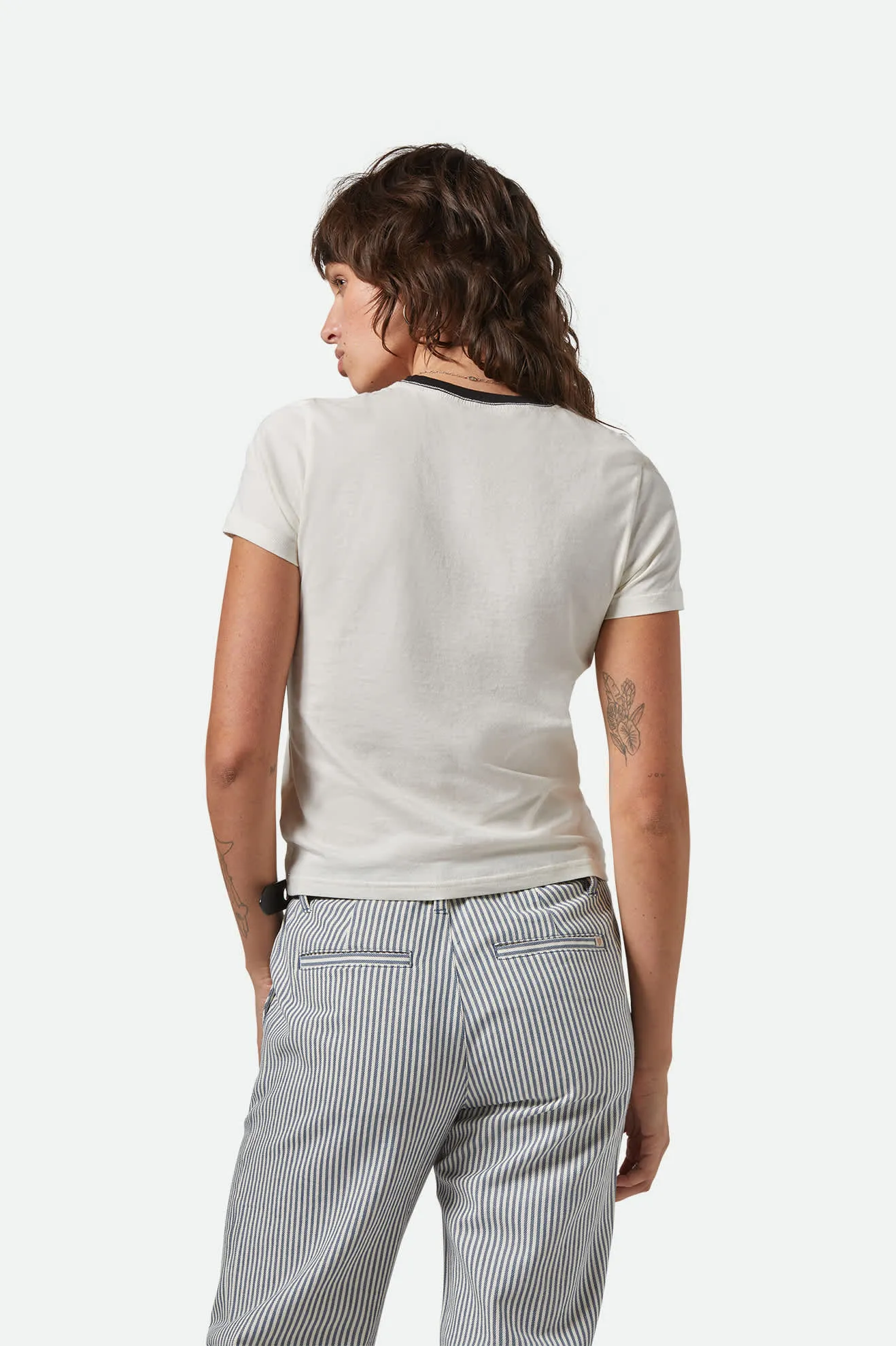 Aces Fitted Crew T-Shirt - Off White/Black