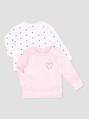 Baby Girls 2 Pack Polka Dot Brushed Fleece Top