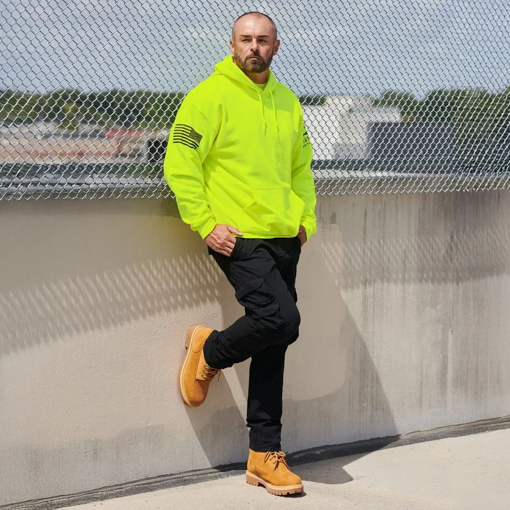 Basic Hoodie Safety Green 2 Pack
