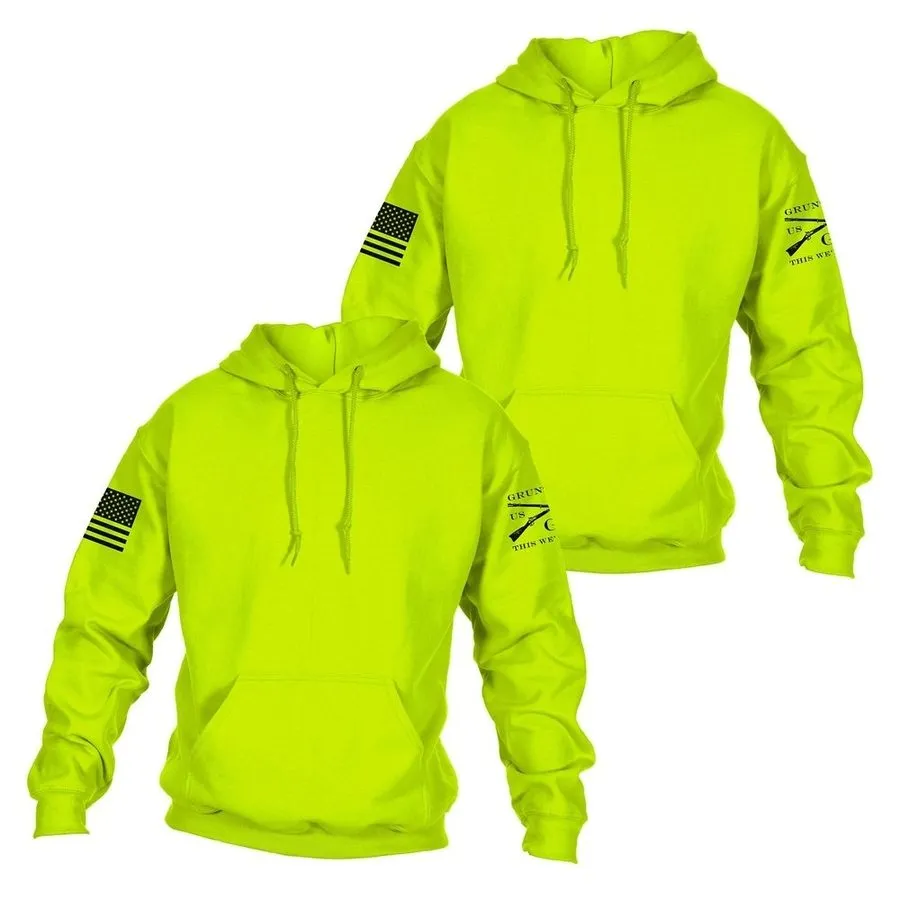 Basic Hoodie Safety Green 2 Pack