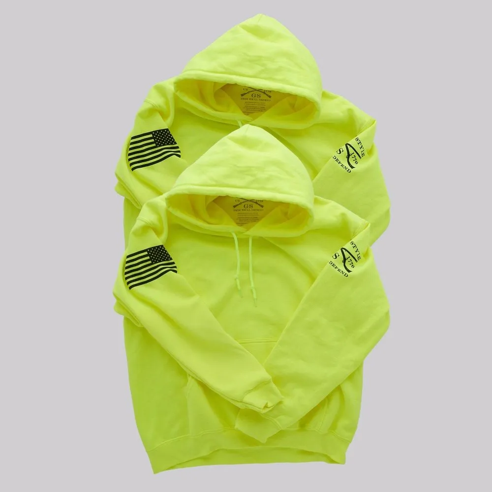 Basic Hoodie Safety Green 2 Pack