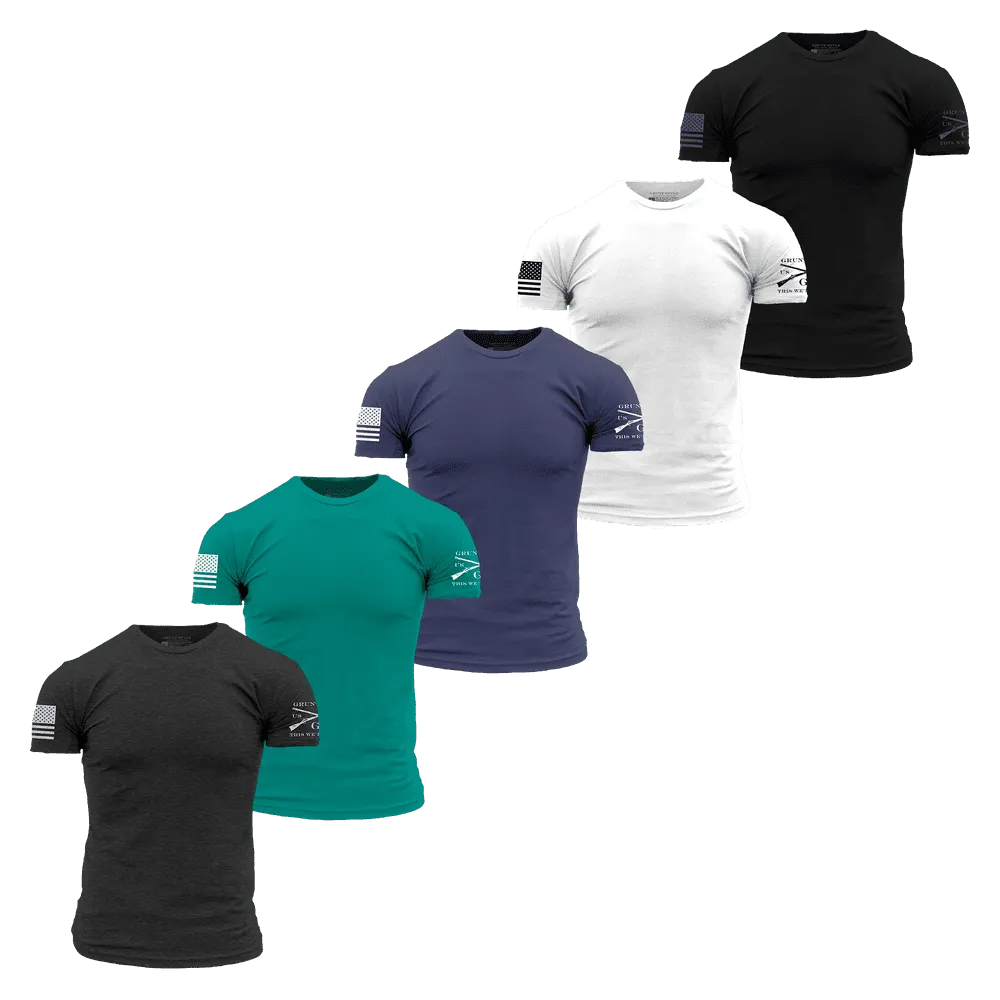 Basic T-Shirt Black Water 5-Pack
