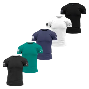 Basic T-Shirt Black Water 5-Pack