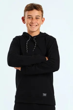 Boys Pocket Fleece Hoody - Black