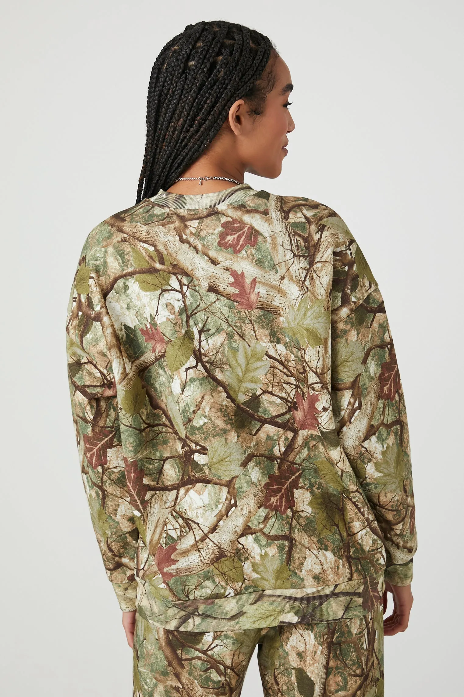 Camo Forest Print Fleece Sweatshirt