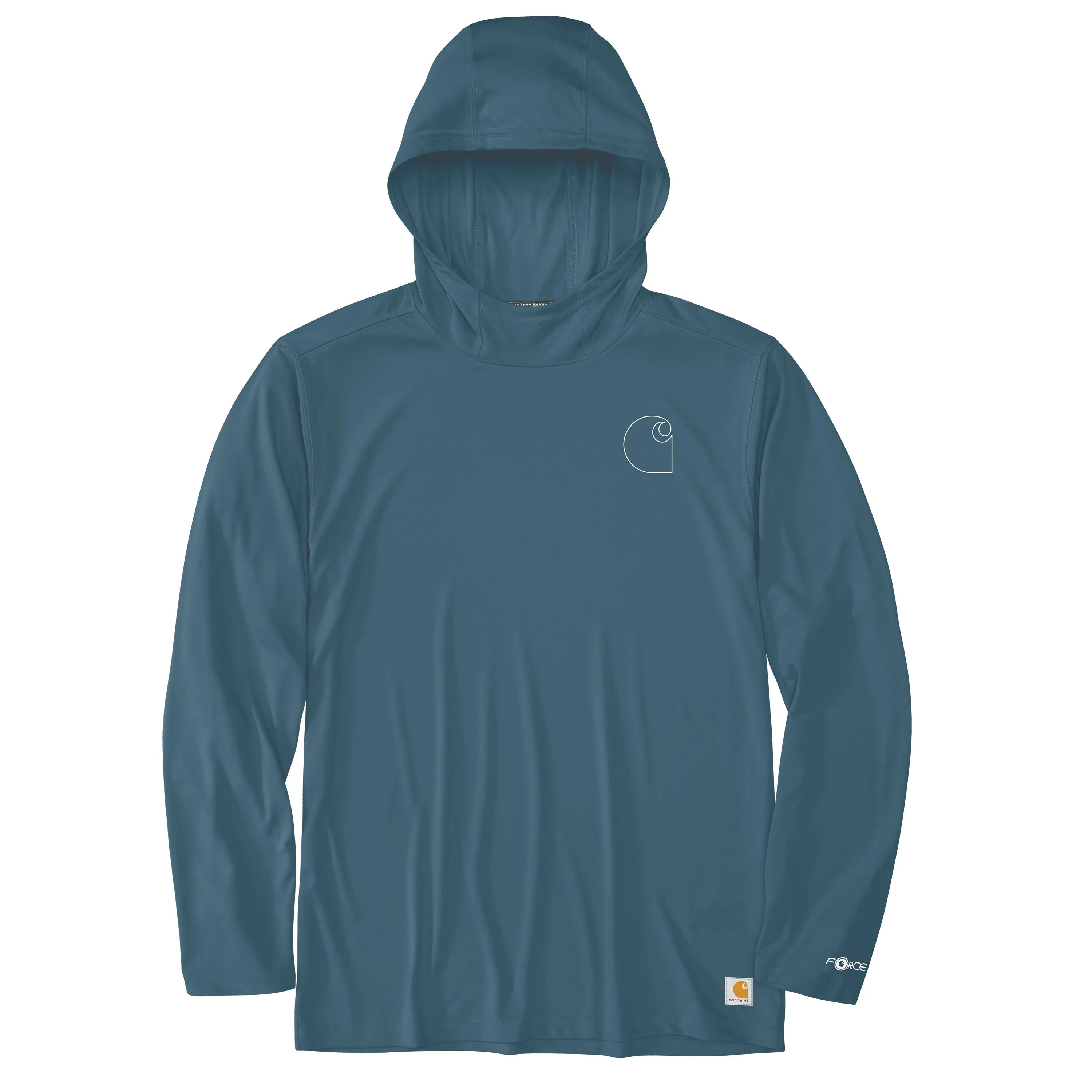 Carhartt Men's Force Sun Defender Hooded Logo Long Sleeve T-Shirt