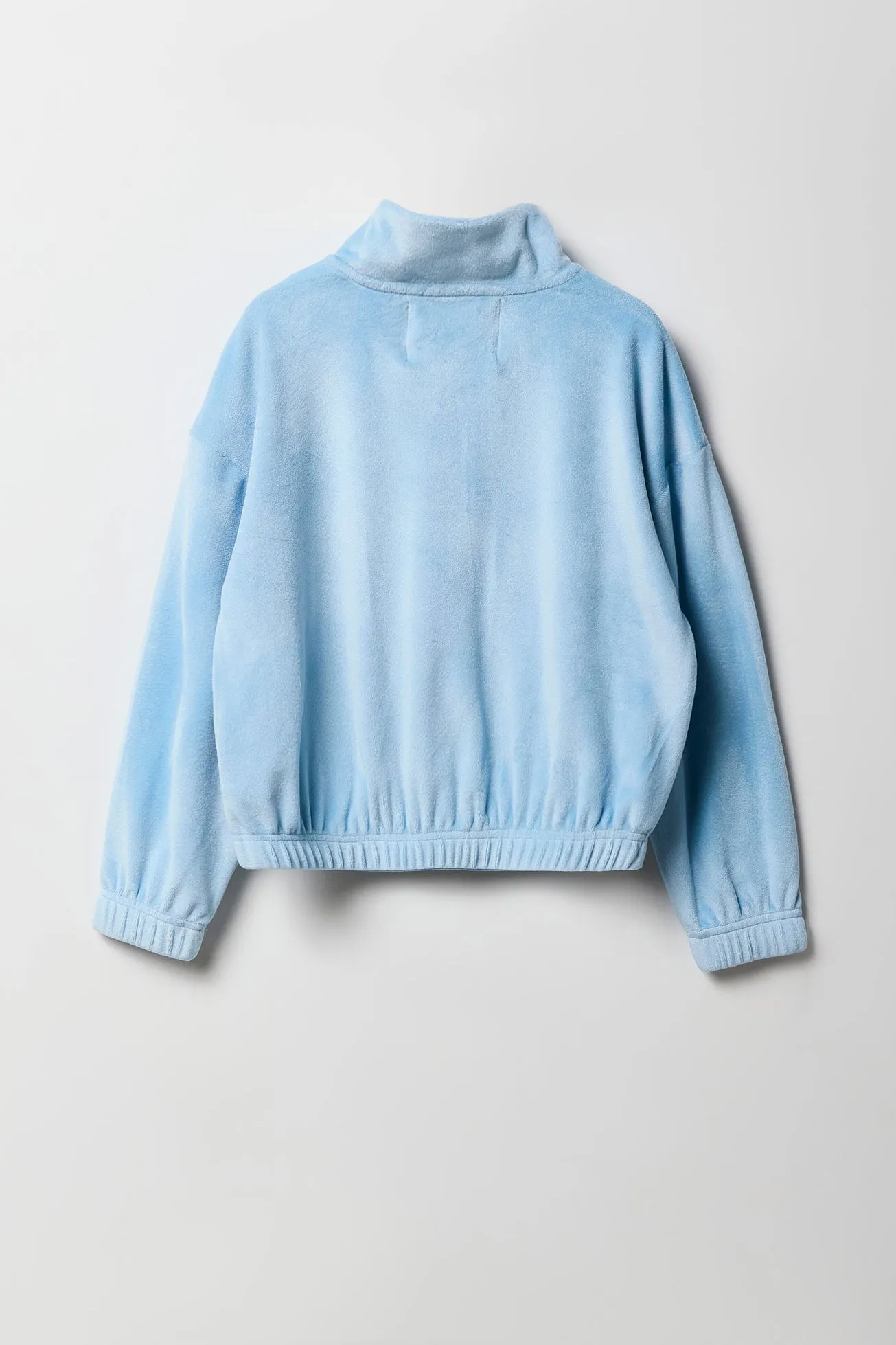 Chandail en velours avec quart de fermeture à glissière pour fille