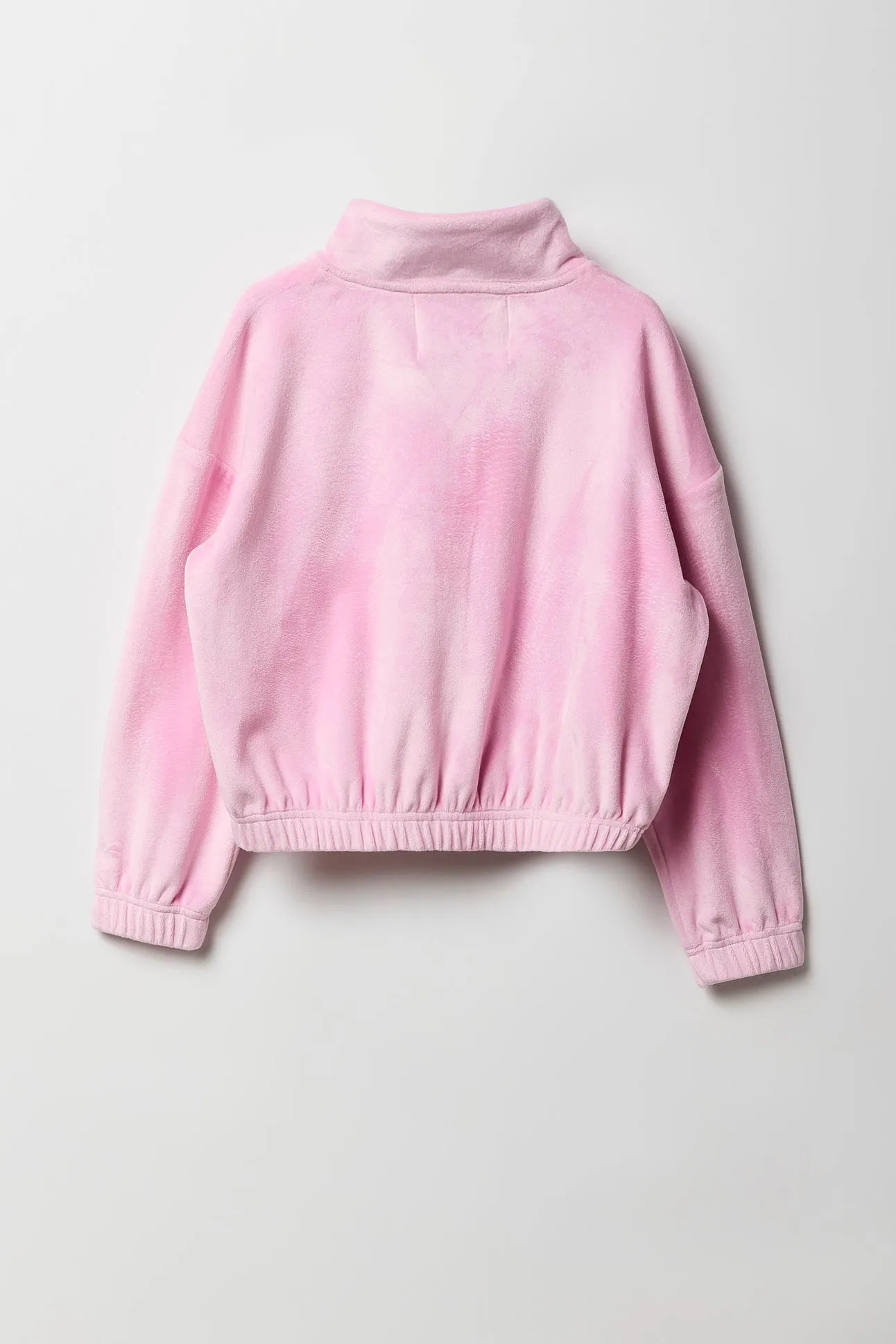Chandail en velours avec quart de fermeture à glissière pour fille