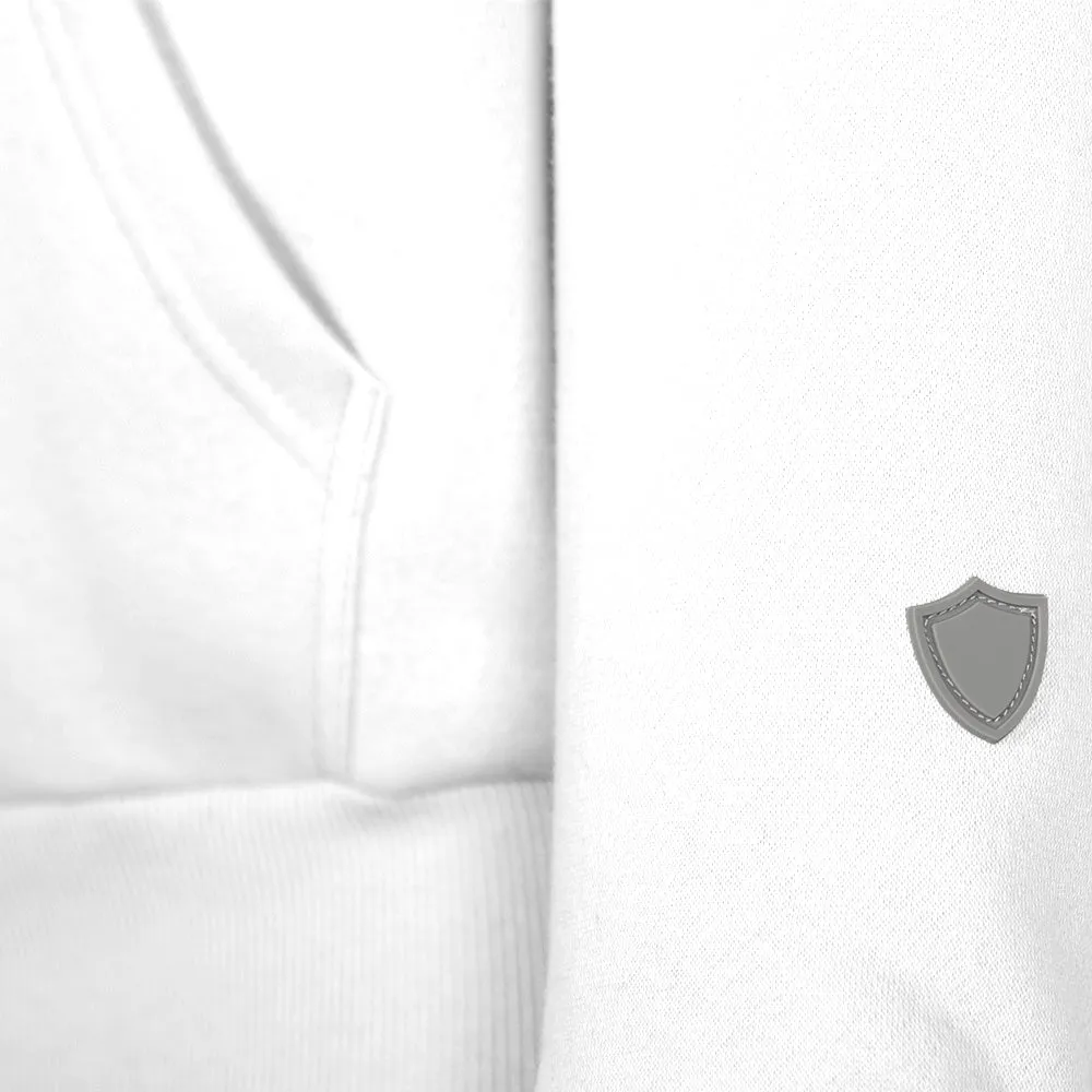 Classic Lined Hoodie | Blackout American Flag | White