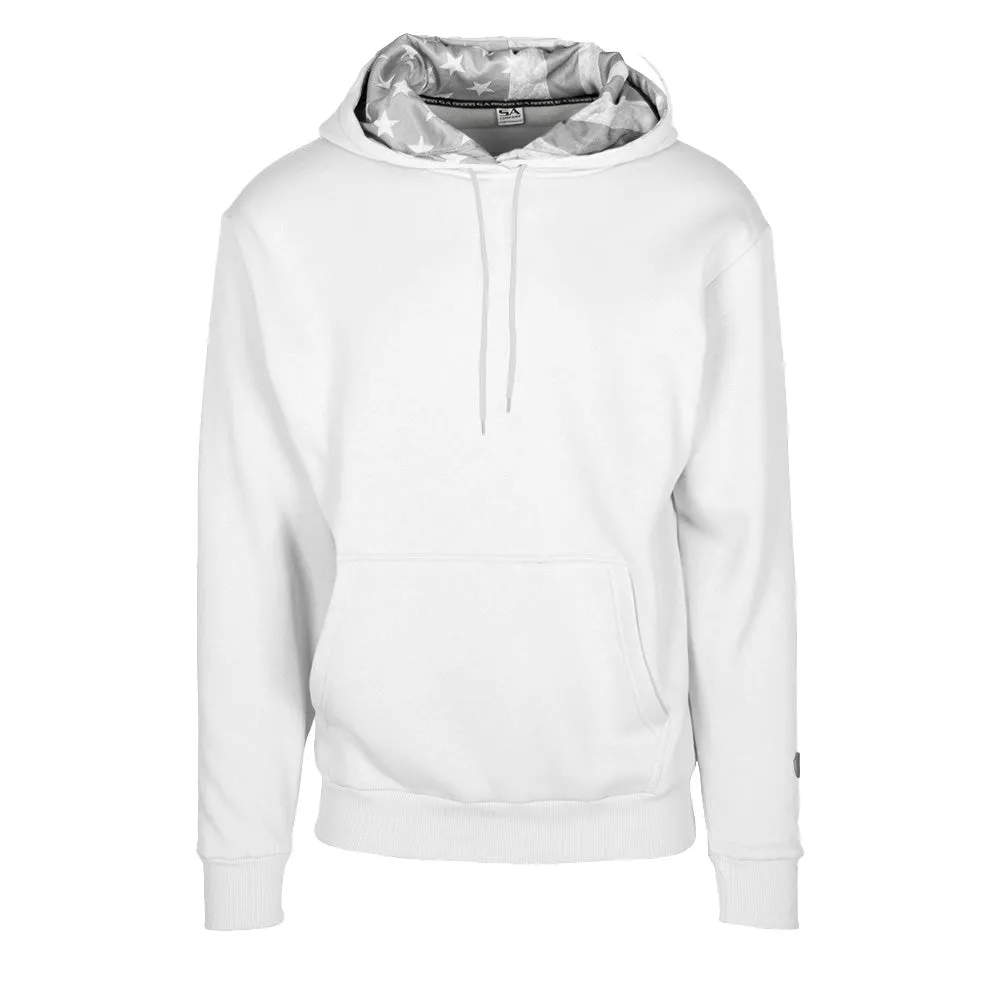 Classic Lined Hoodie | Ghost American Flag | White
