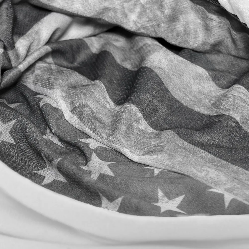 Classic Lined Hoodie | Ghost American Flag | White