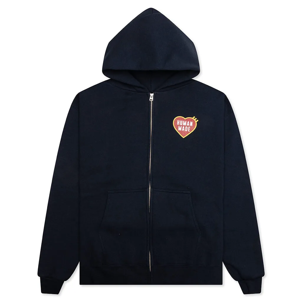 Classic Zip-Up Hoodie - Navy