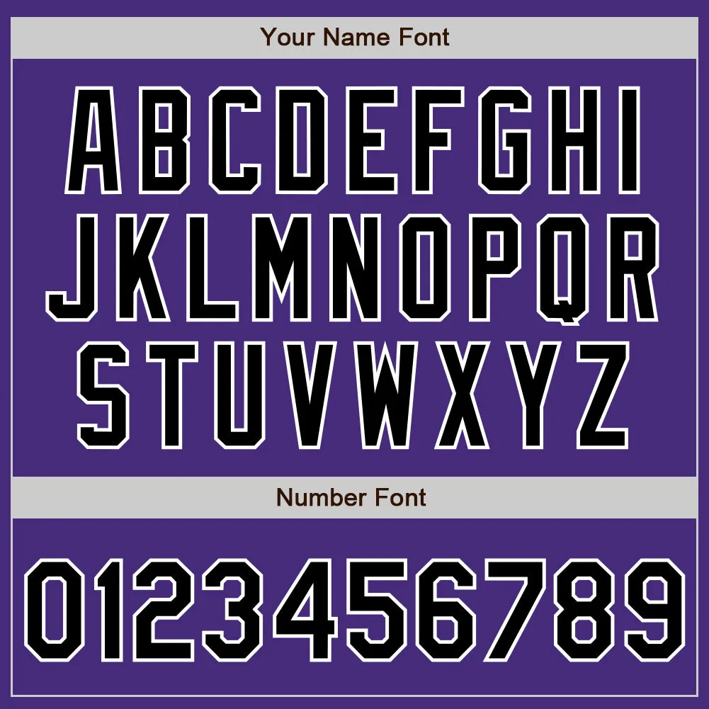 Custom Purple Black-White Authentic Baseball Jersey