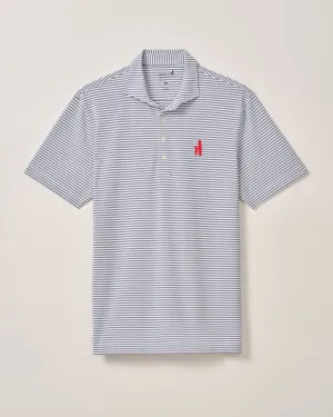 Custom Surfer Logo Performance Mesh Polo - Stetson Stripe