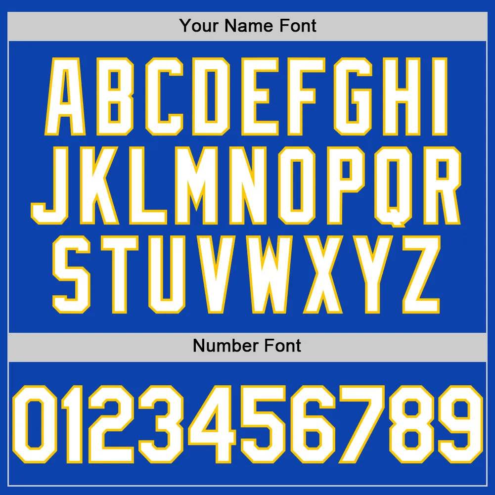 Custom Thunder Blue White-Yellow Authentic Baseball Jersey