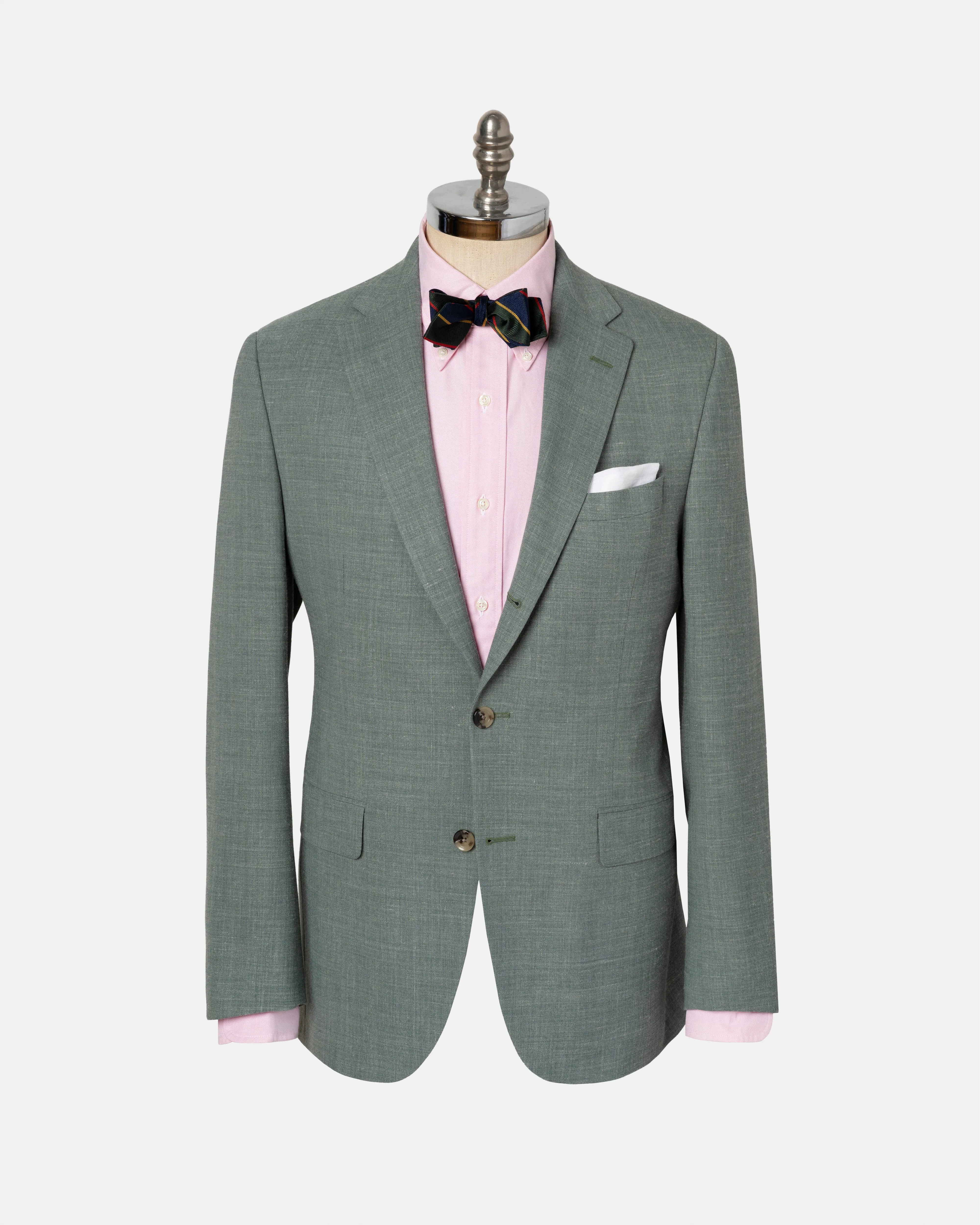 DARK GREEN CRASH LINEN SPORT COAT