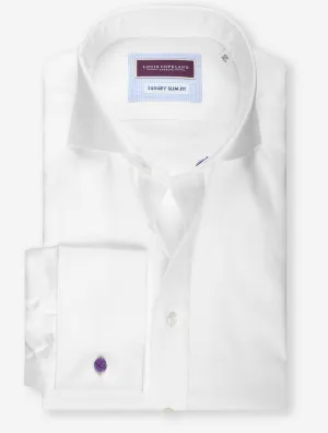 Double Cuff Slim Fit Shirt White