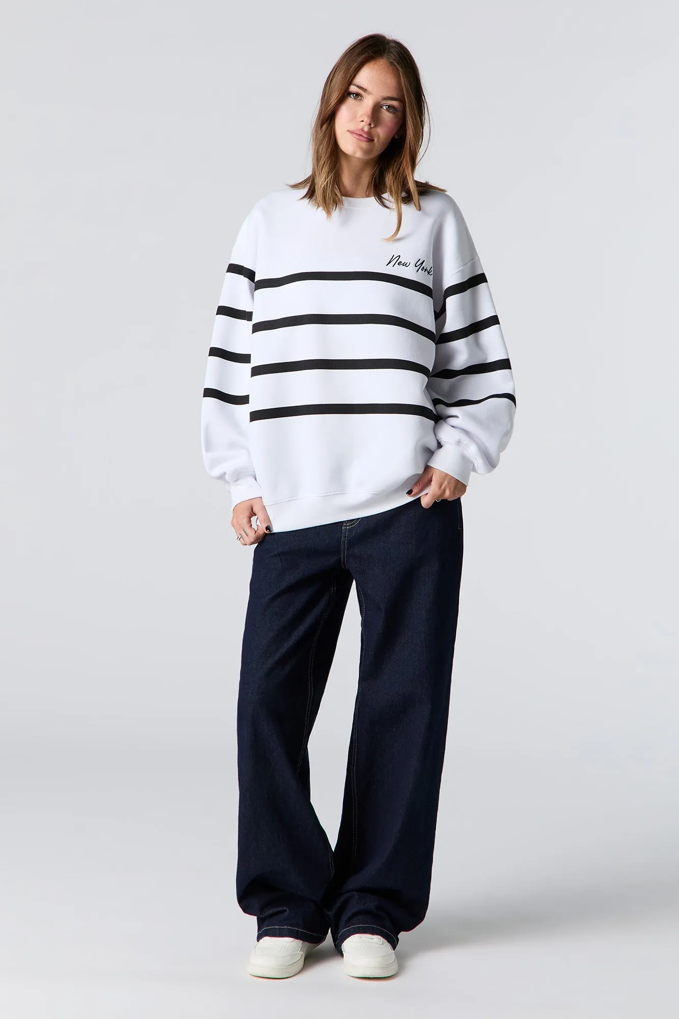 Embroidered Fleece Sweatshirt