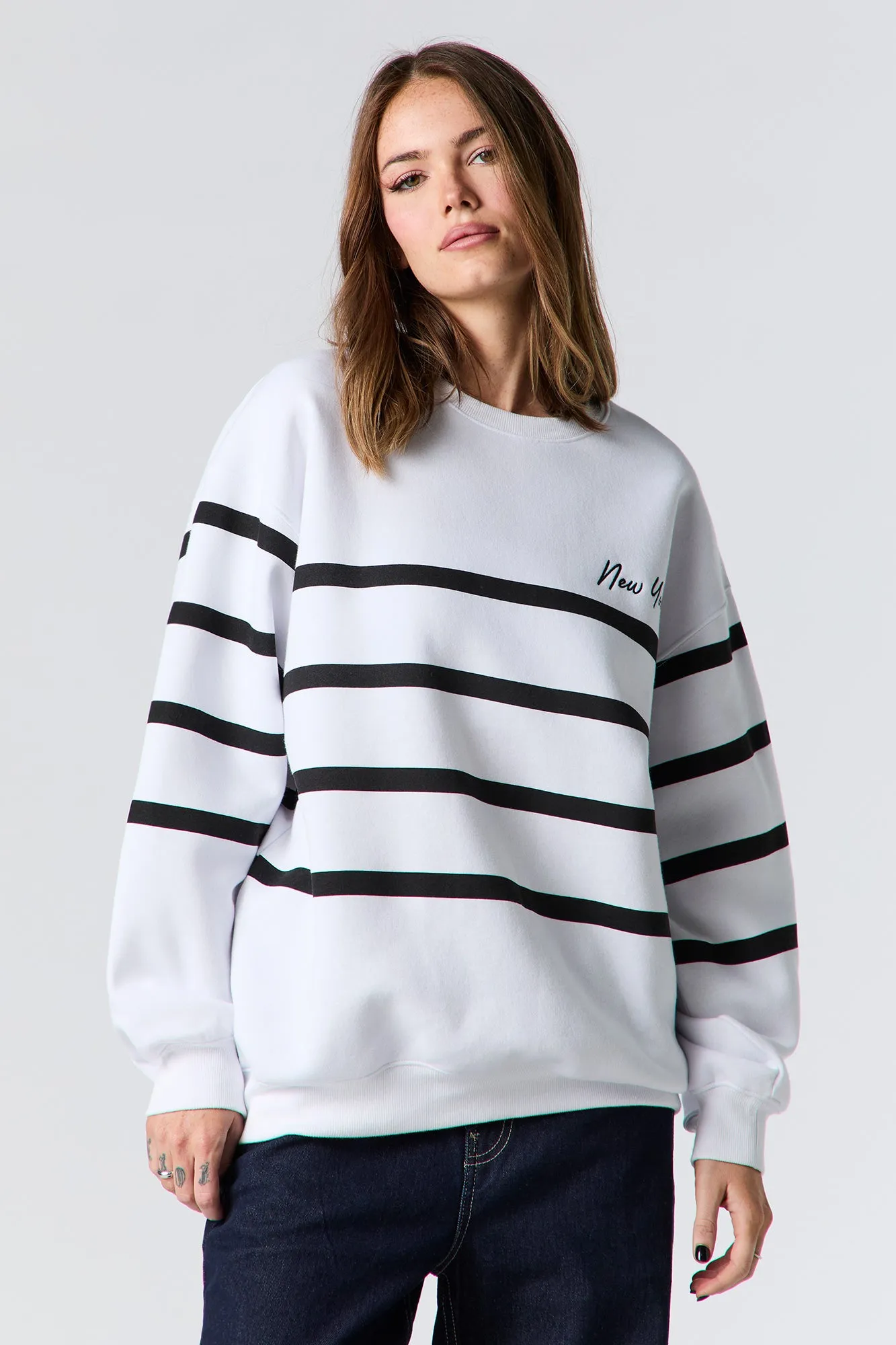 Embroidered Fleece Sweatshirt