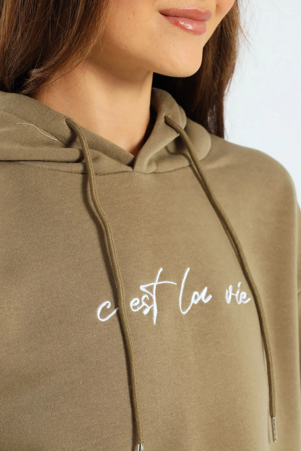 Embroidered Pullover Hoody - Meadow Green
