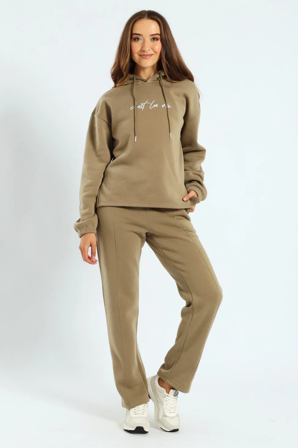 Embroidered Pullover Hoody - Meadow Green