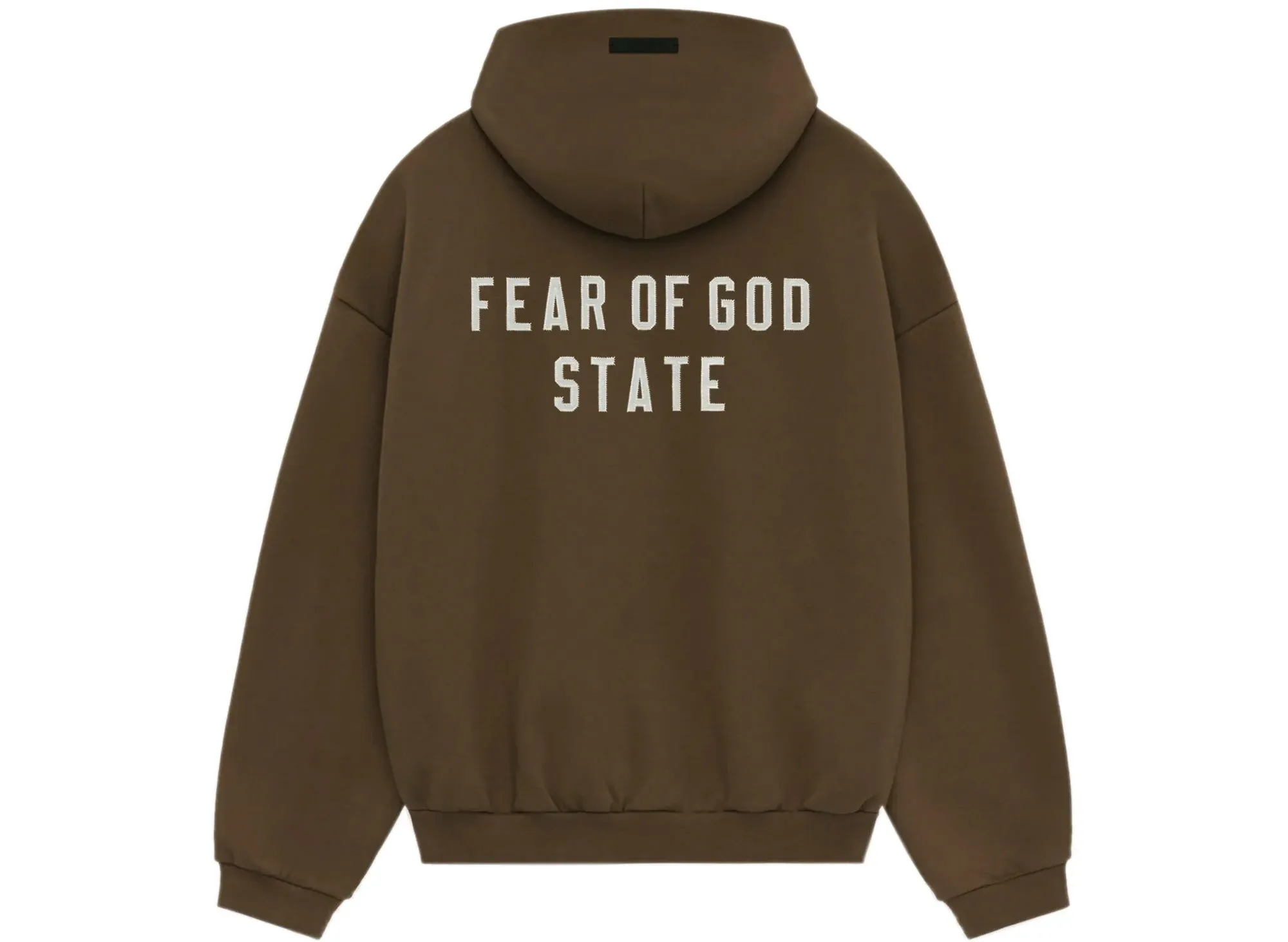 Fear of God Essentials Heavy Fleece Full Zip Hoodie in Brown