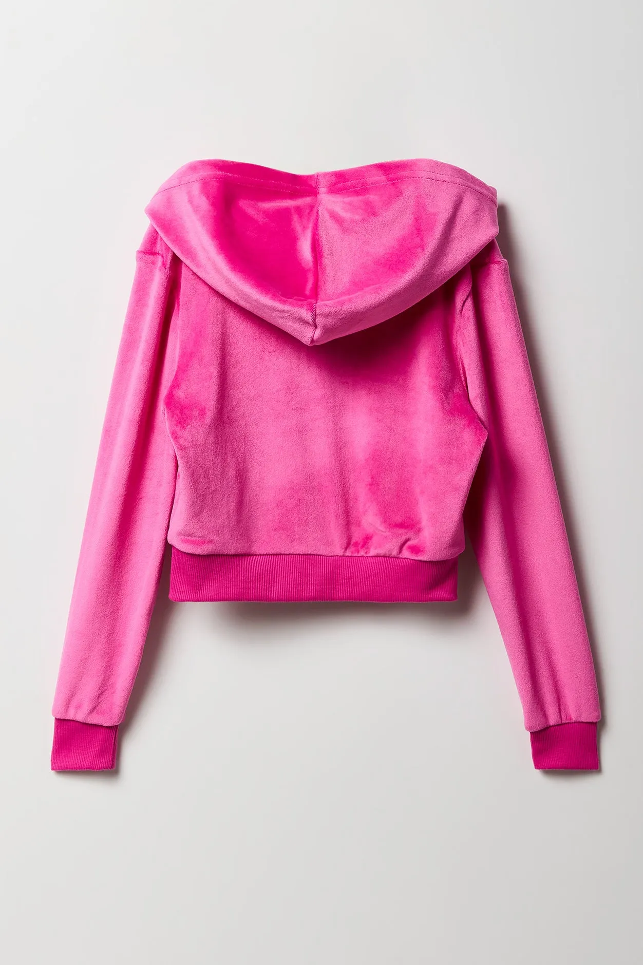 Girls Aeropostale Velour Zip-Up Hoodie