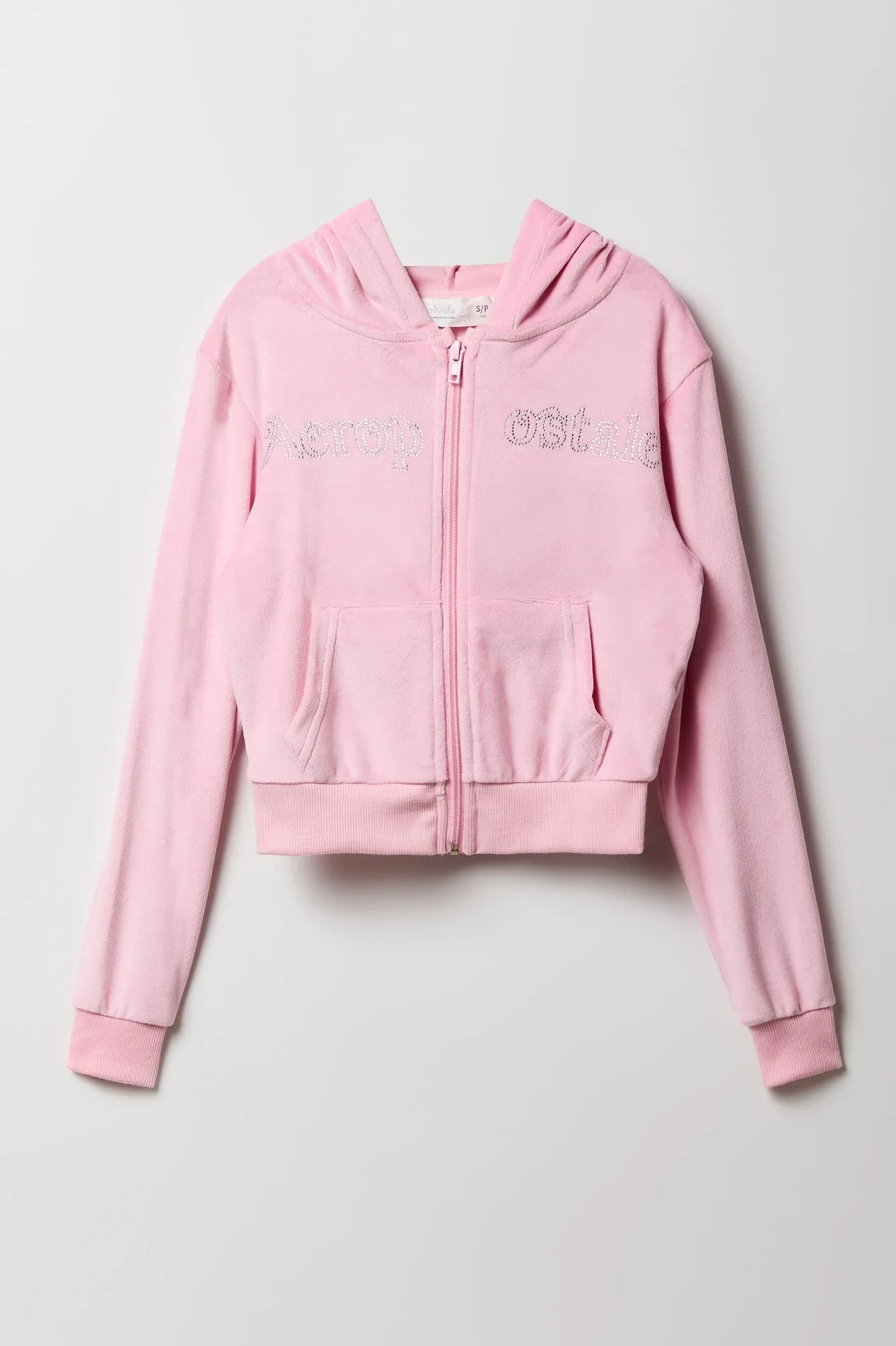 Girls Aeropostale Velour Zip-Up Hoodie