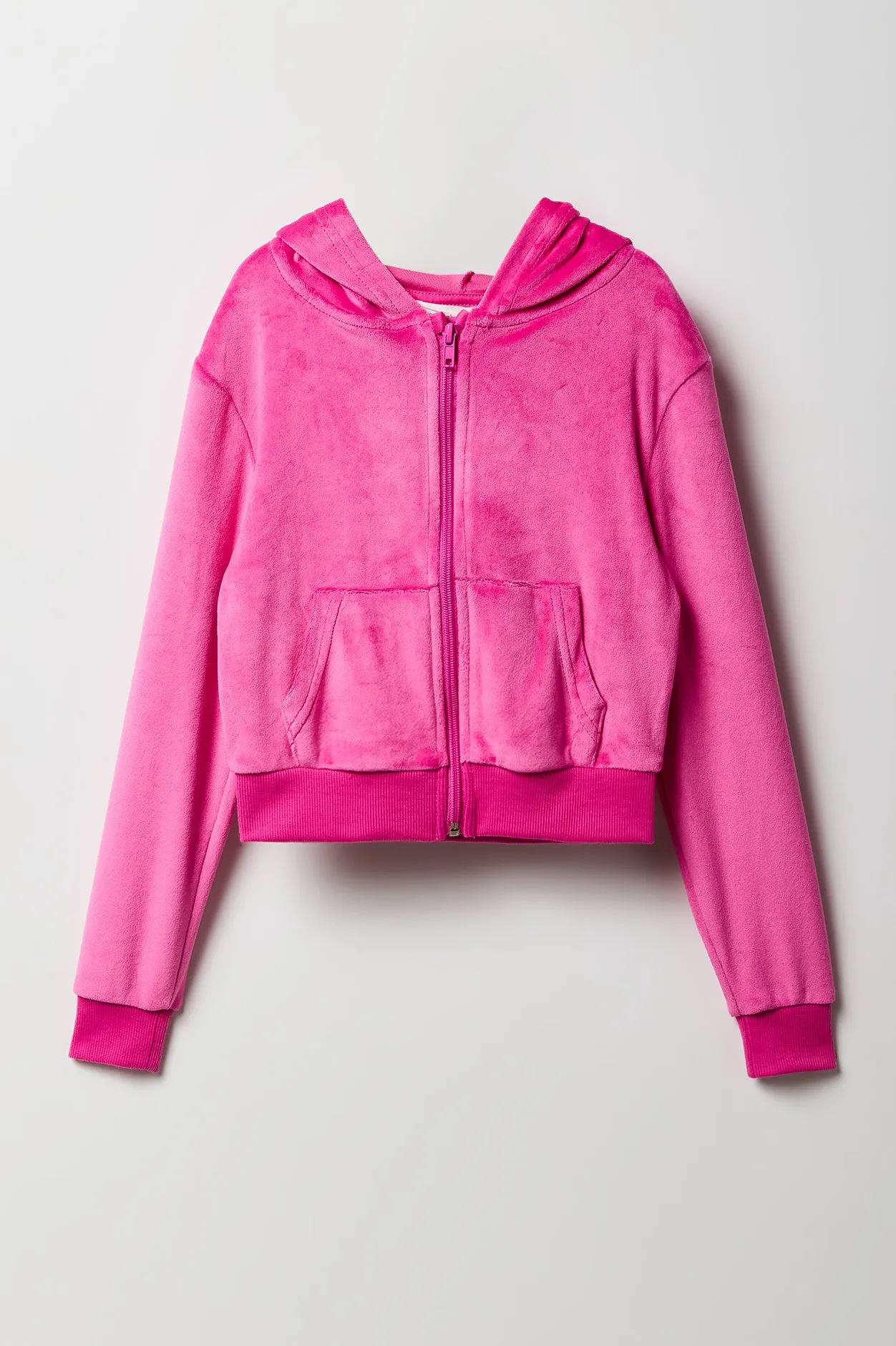 Girls Aeropostale Velour Zip-Up Hoodie