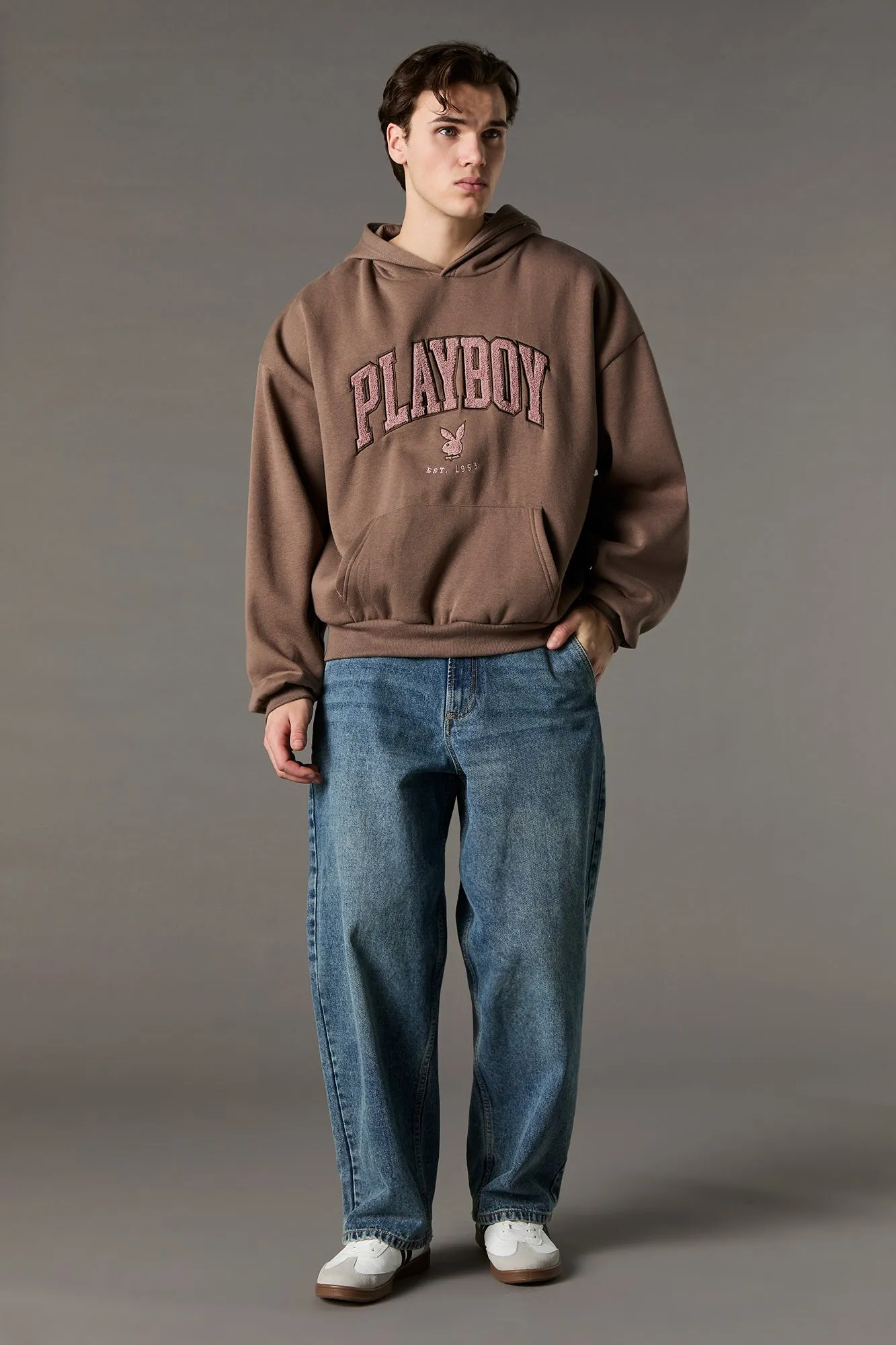 Haut à capuchon en molleton à broderie en chenille Playboy