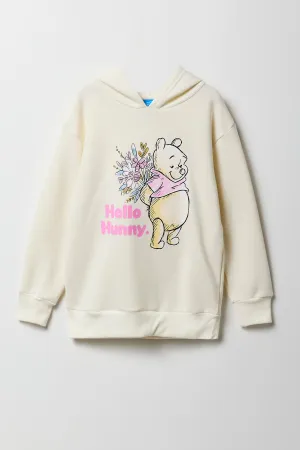 Haut à capuchon en molleton à imprimé Pooh Bear pour fille