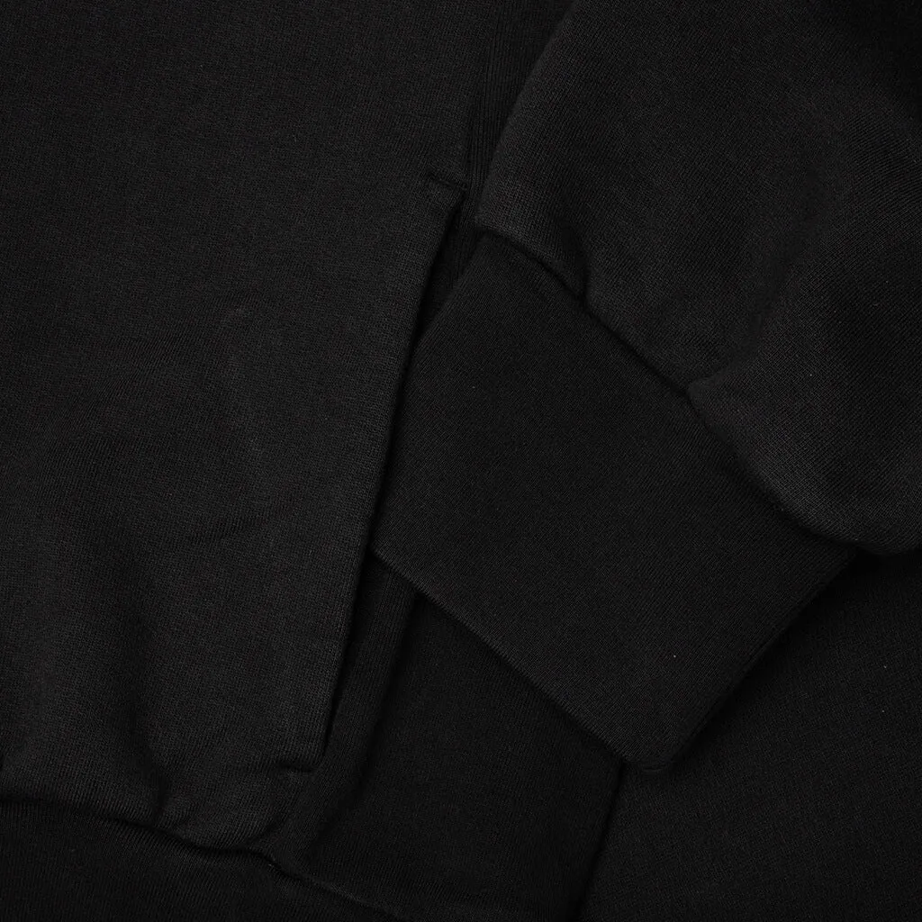 Heavy Fleece Vintage Shrunken Hoodie - Black