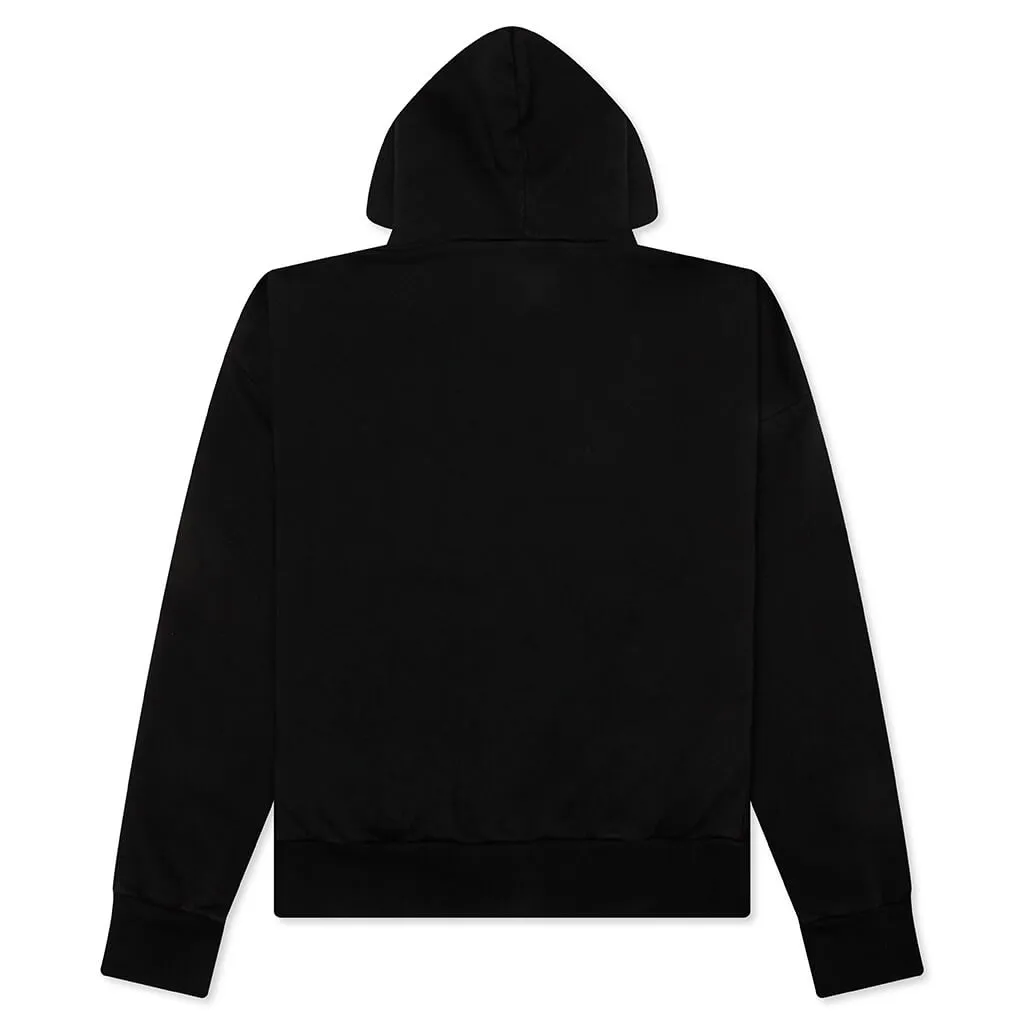 Heavy Fleece Vintage Shrunken Hoodie - Black