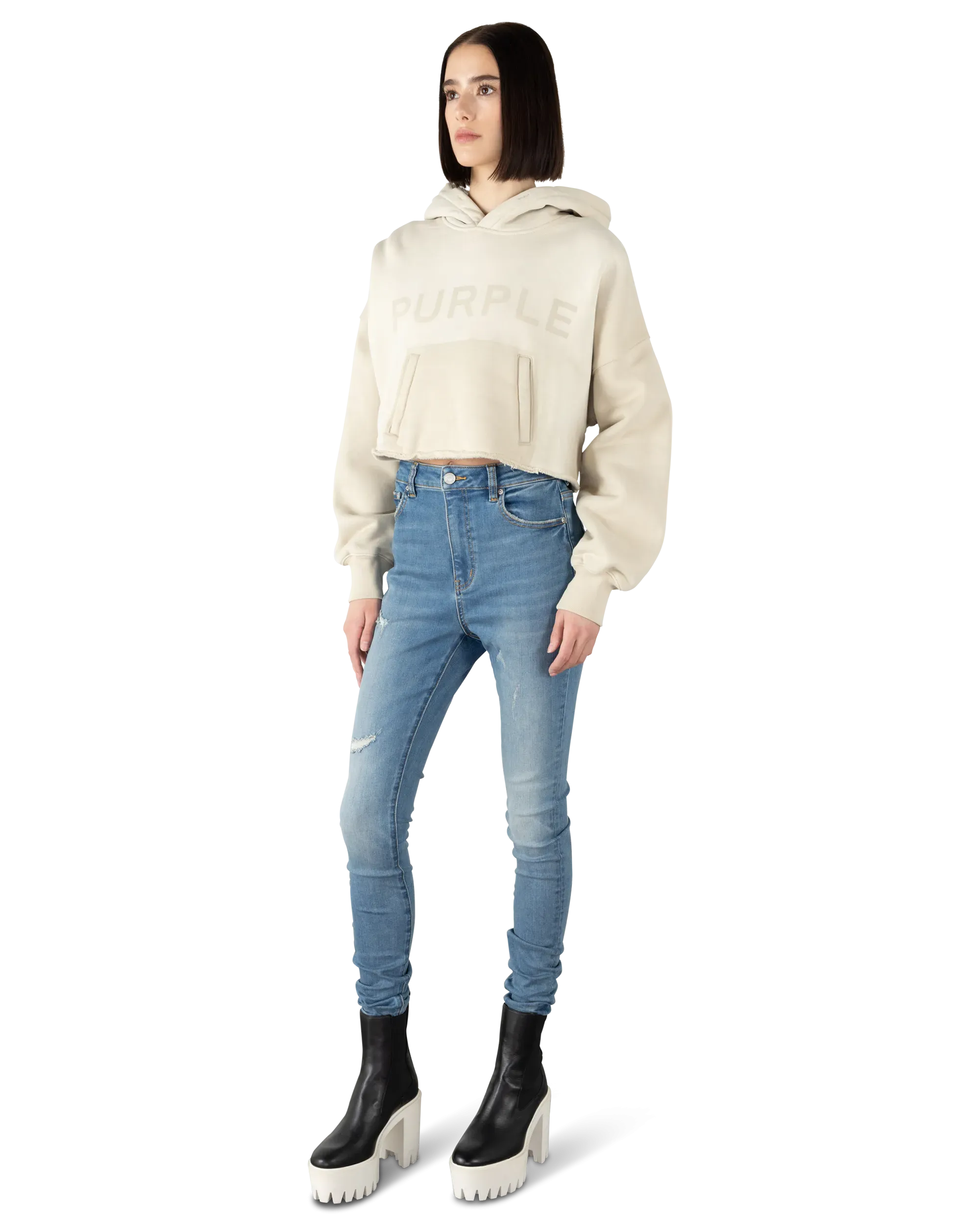 Heavyweight Fleece Raw Hem Hoodie