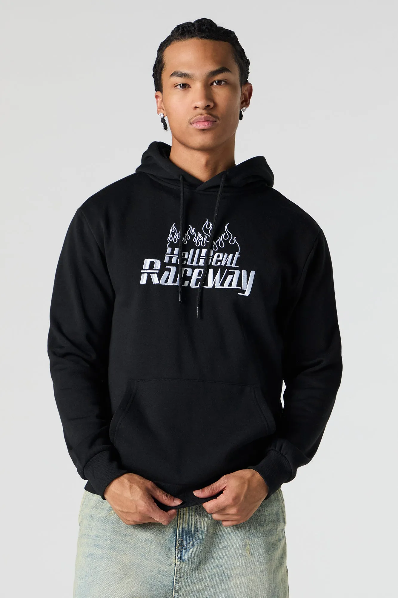 Hell-bent Raceway Embroidered Fleece Hoodie
