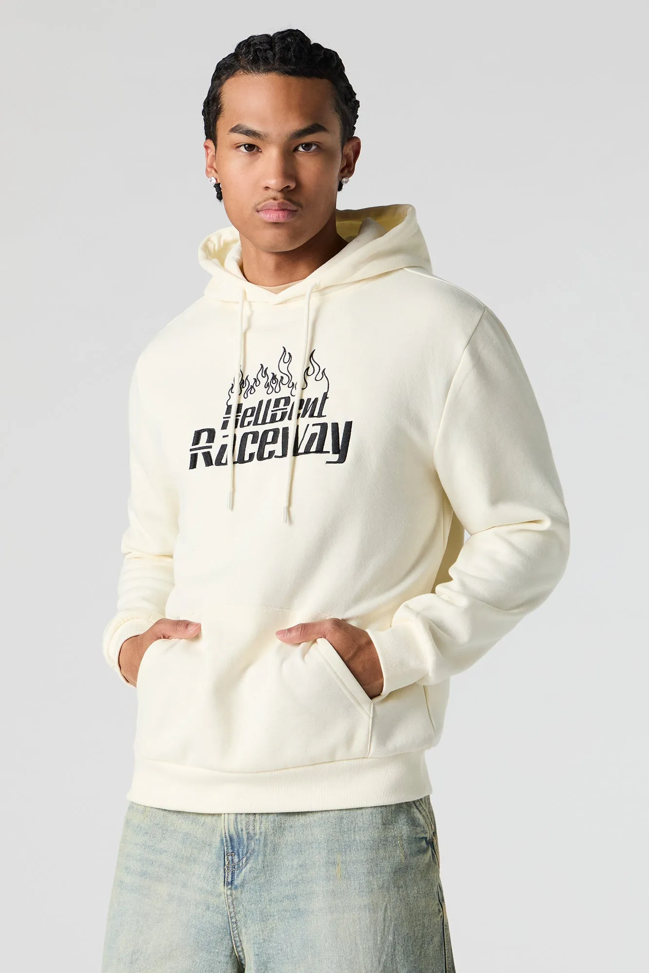 Hell-bent Raceway Embroidered Fleece Hoodie