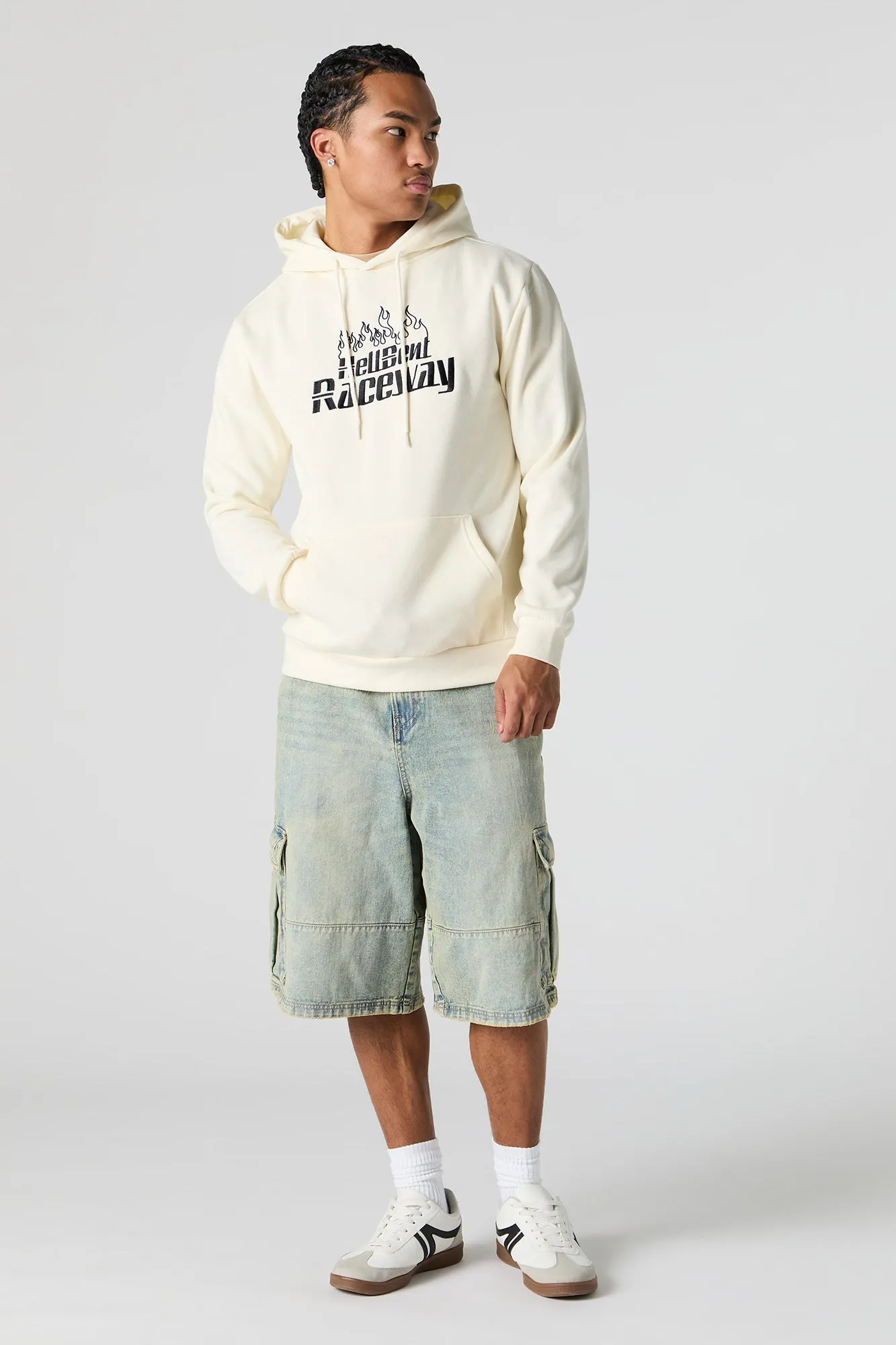 Hell-bent Raceway Embroidered Fleece Hoodie