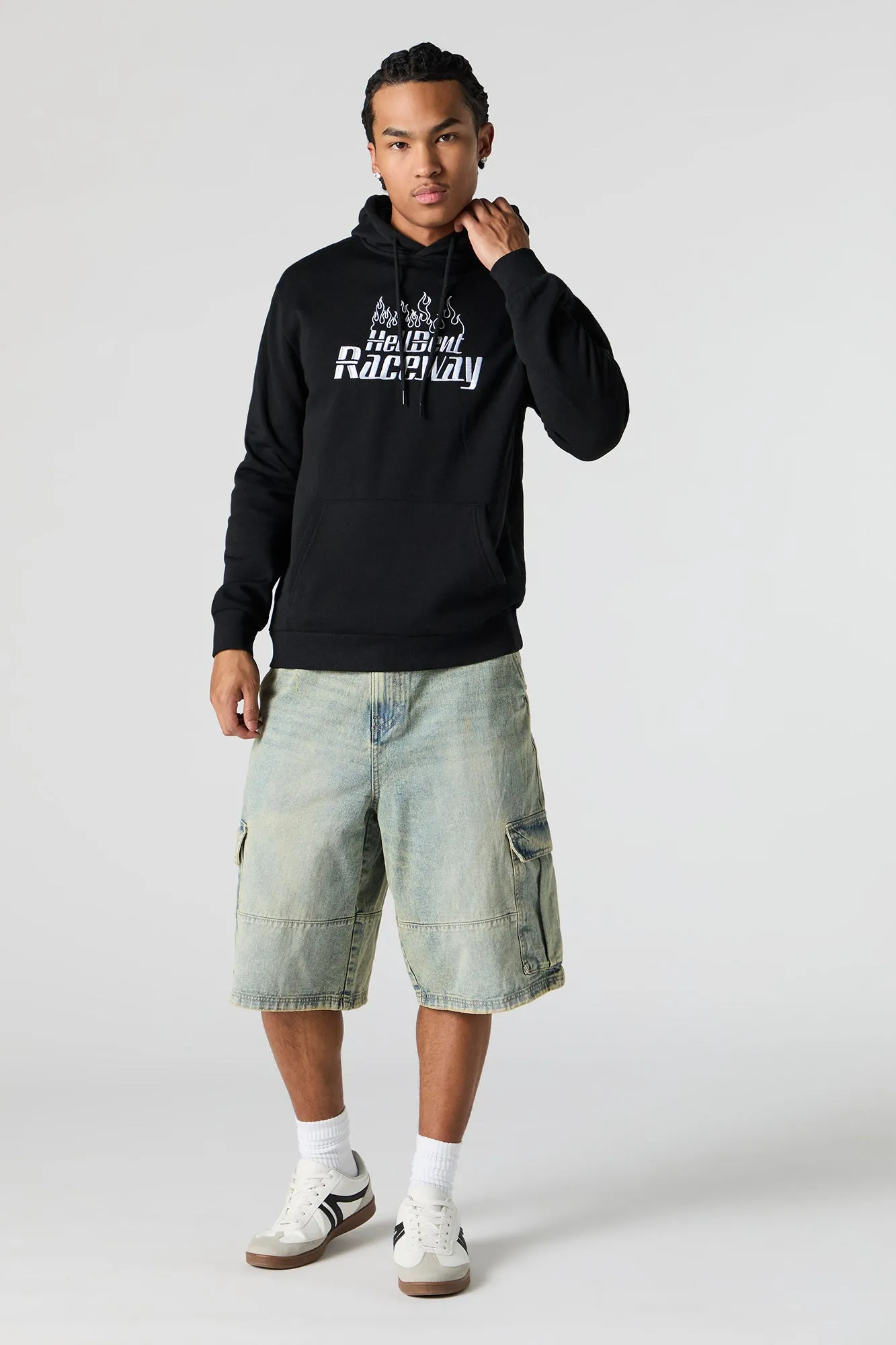 Hell-bent Raceway Embroidered Fleece Hoodie