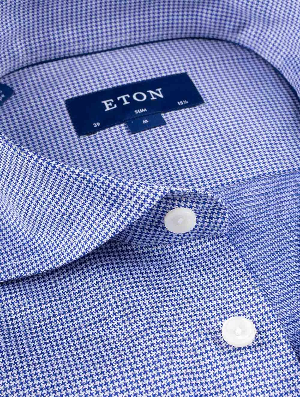 Houndstooth Slim Fit Shirt Navy