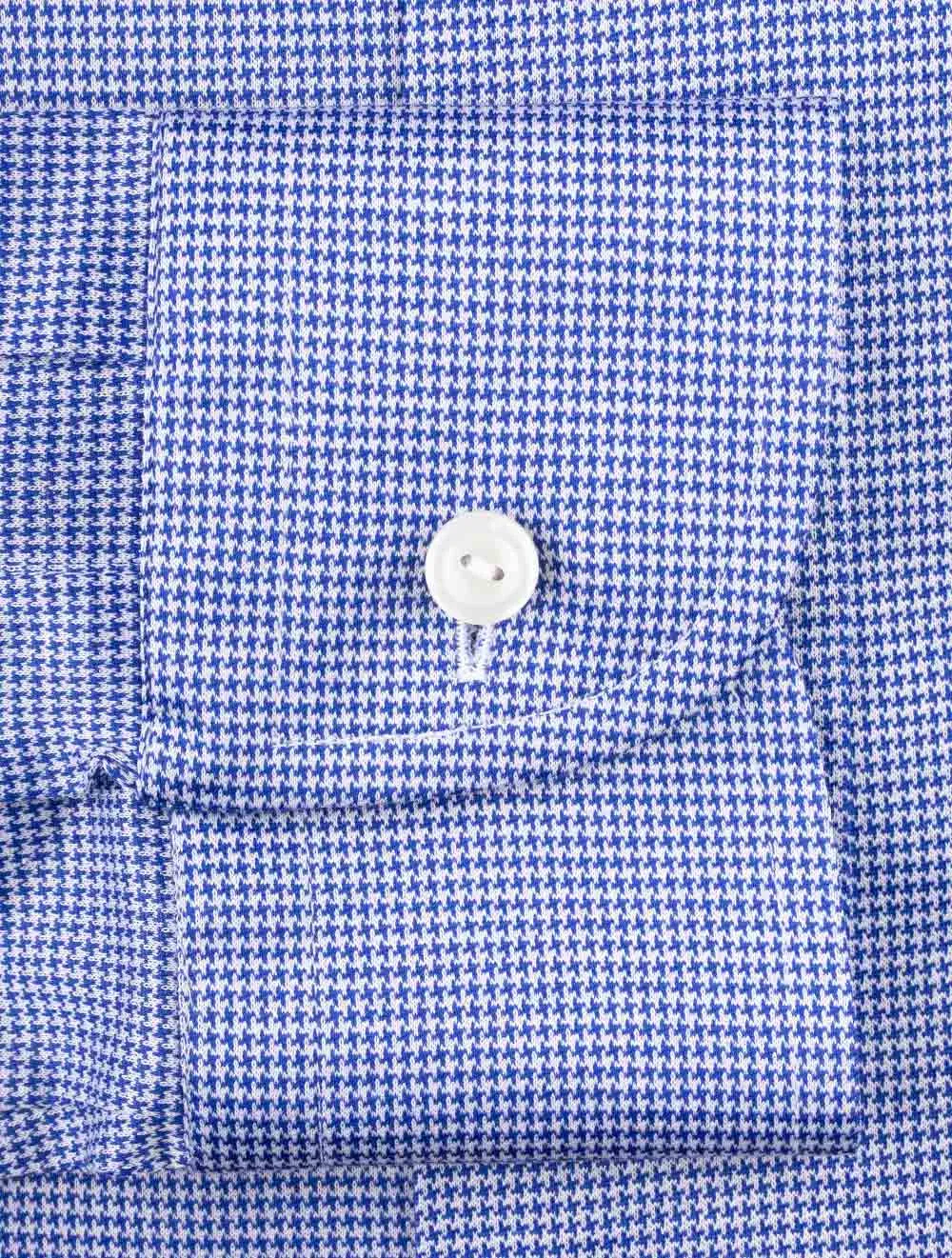Houndstooth Slim Fit Shirt Navy