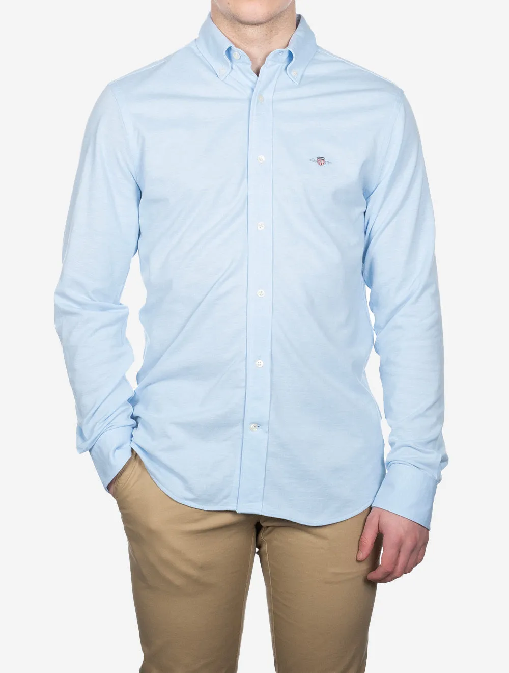 Jersey Piqué Regular Fit Shirt Capri Blue