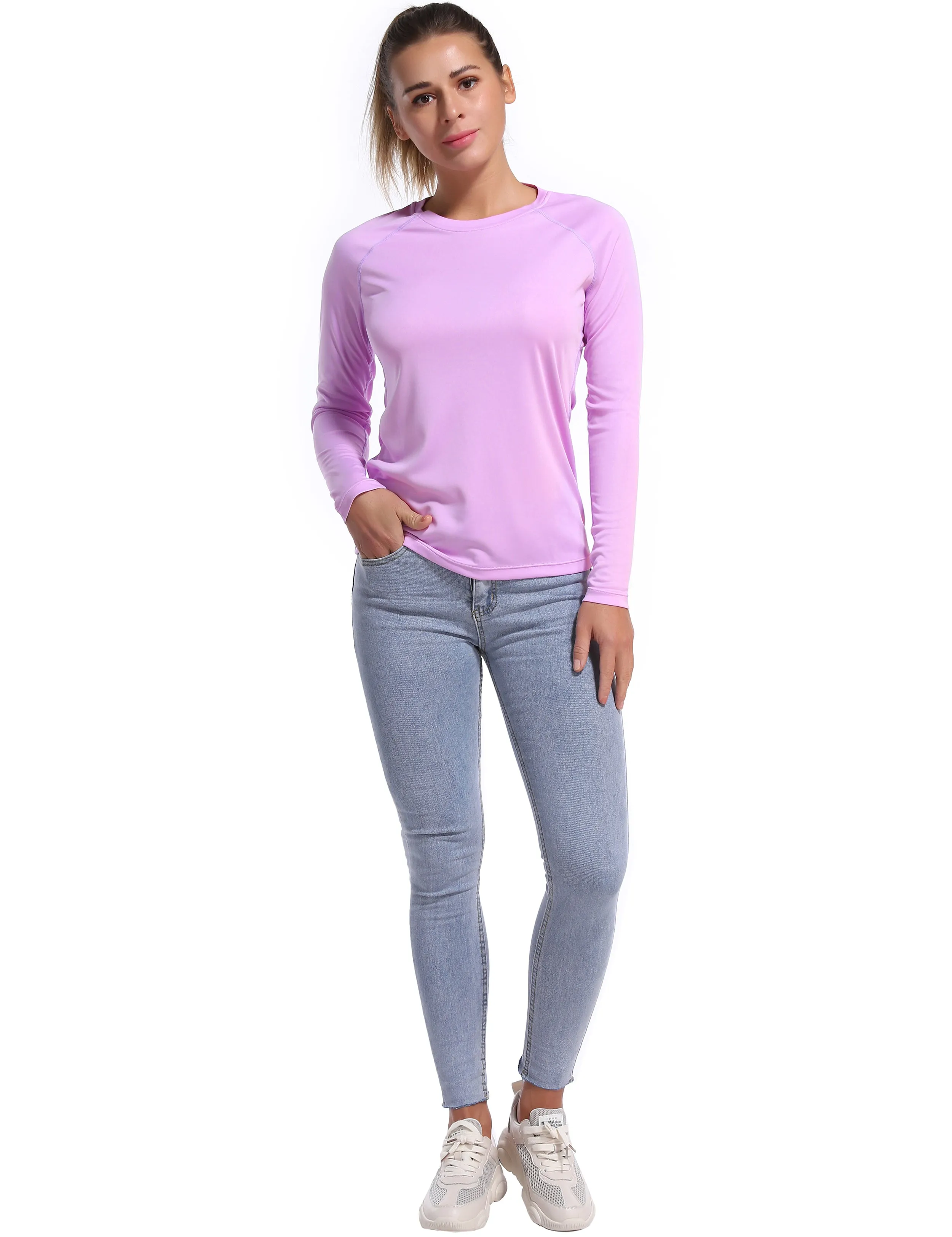 Long Sleeve Athletic Shirts purple_yoga