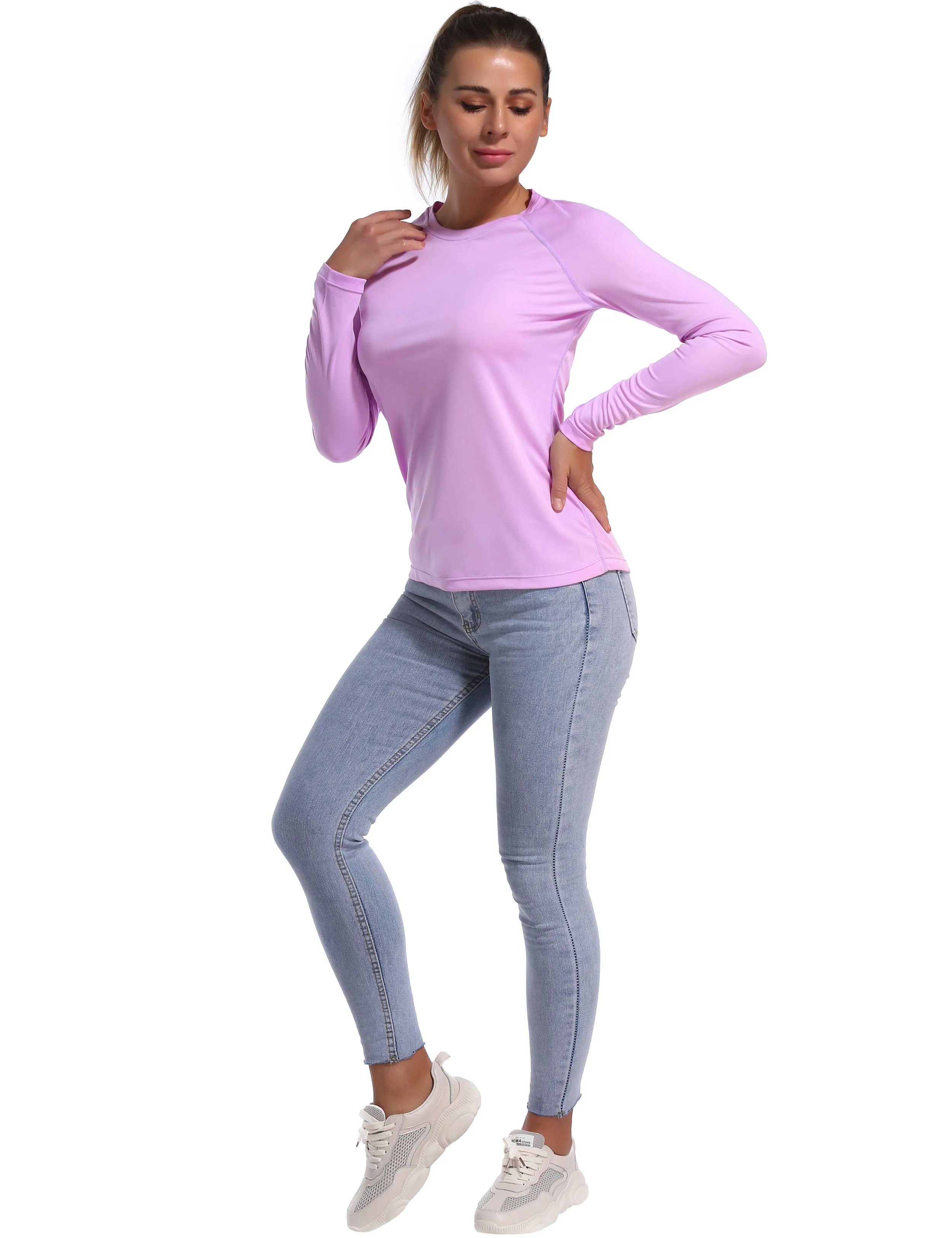 Long Sleeve Athletic Shirts purple_yoga