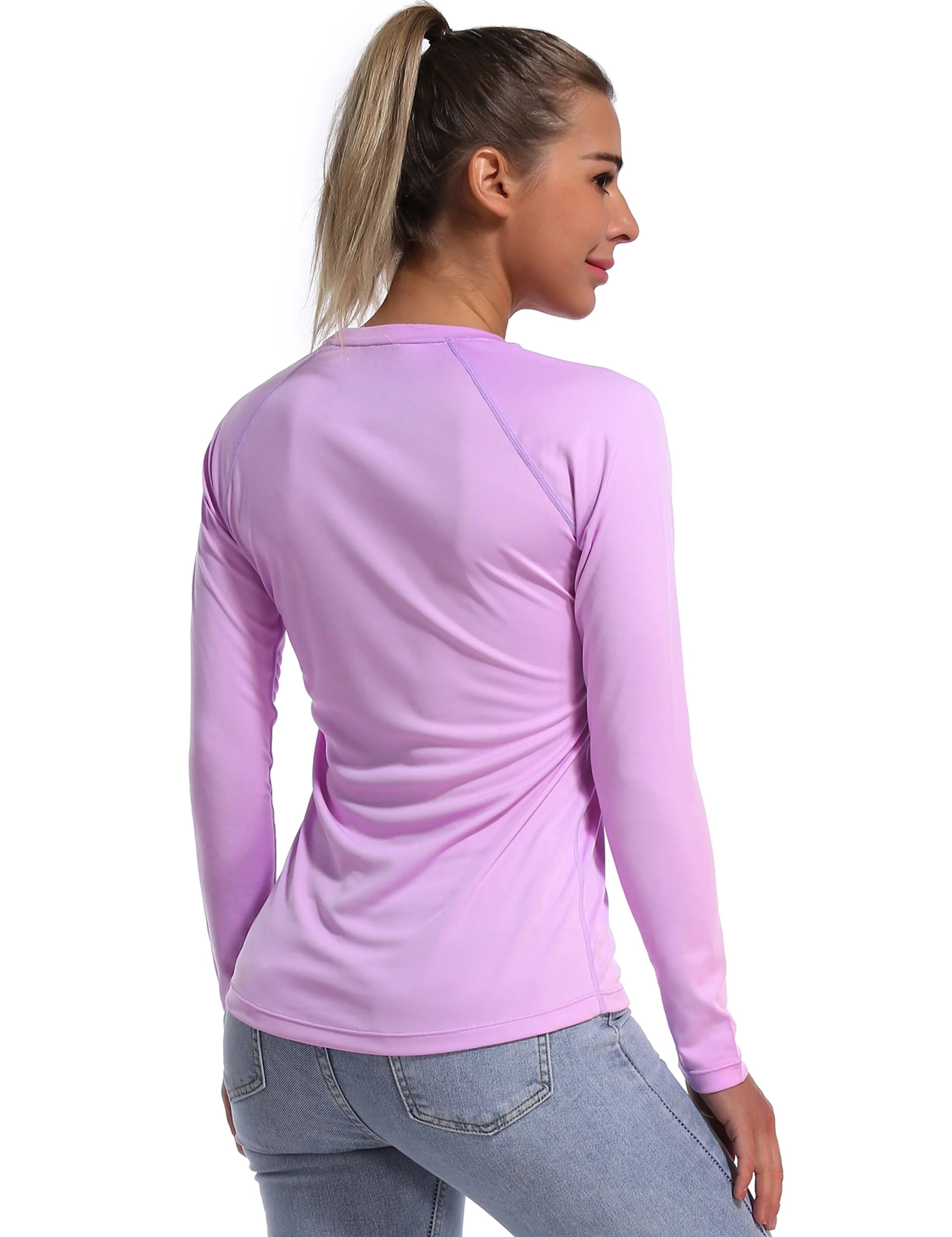 Long Sleeve Athletic Shirts purple_yoga