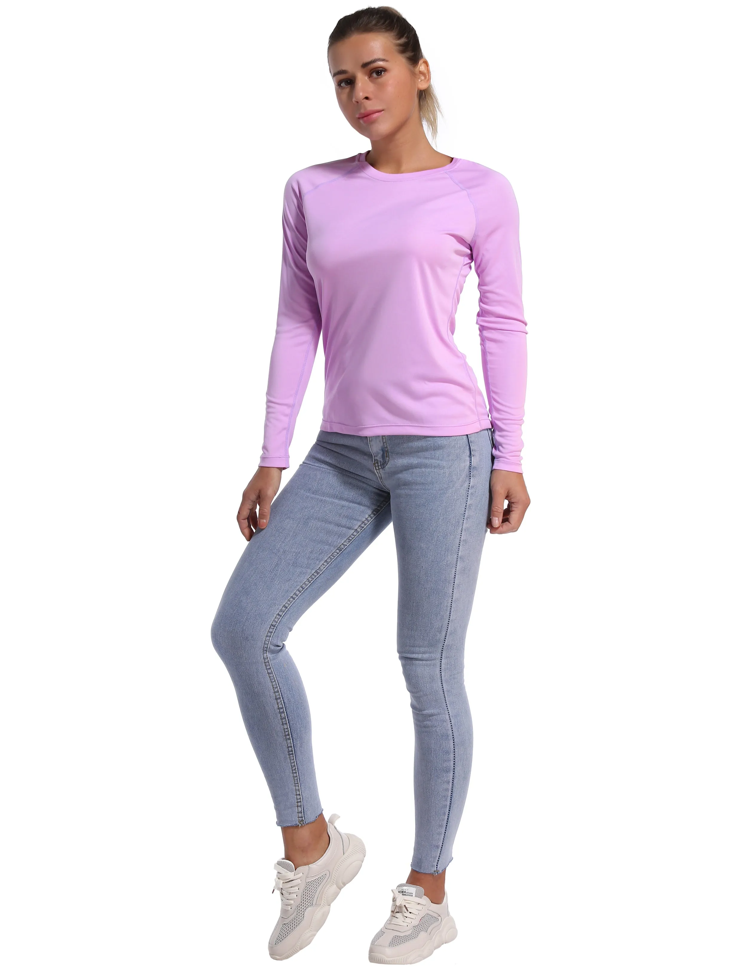 Long Sleeve Athletic Shirts purple_yoga
