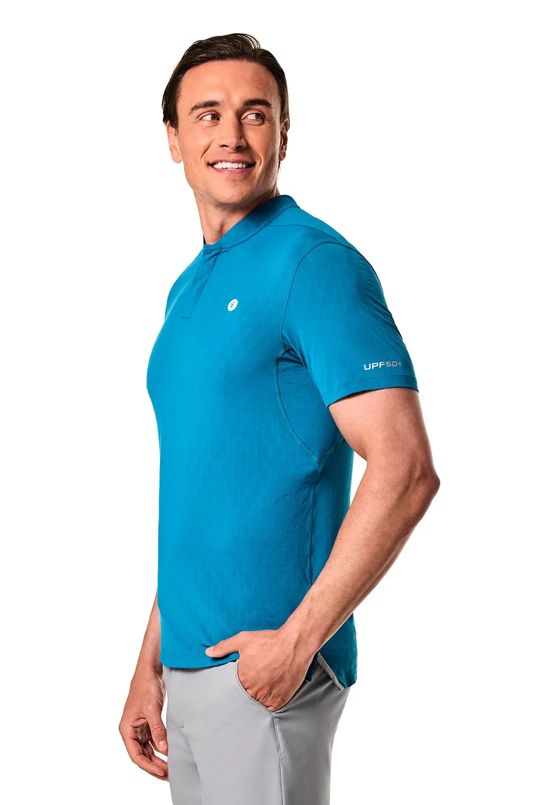 Men's Albatross Short Sleeve Polo | Bluejay Diamond Jacquard